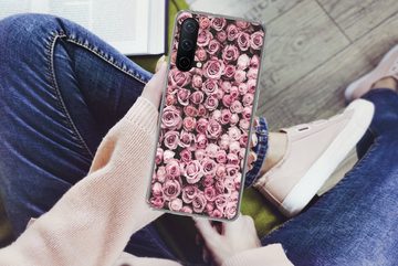 MuchoWow Handyhülle Blumen - Rosen - Natur - Rosa - Botanisch, Phone Case, Handyhülle OnePlus Nord CE 5G, Silikon, Schutzhülle