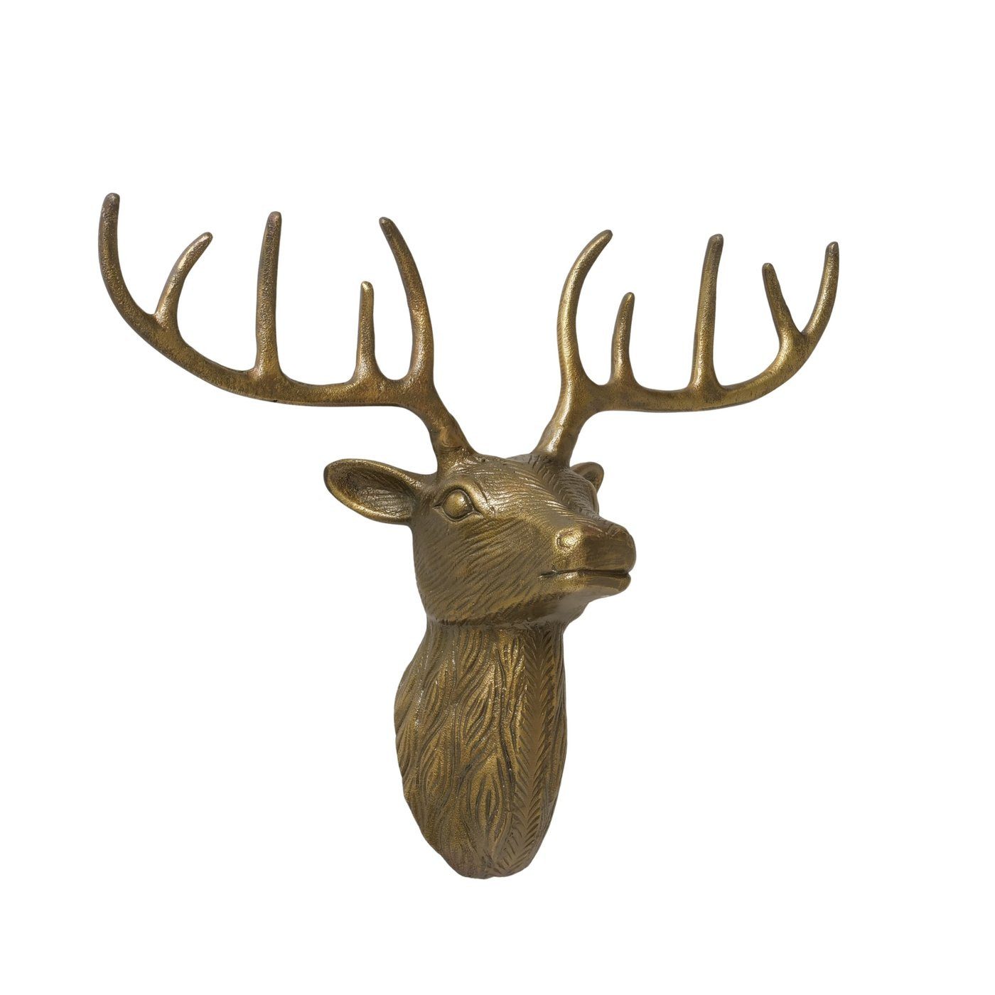 MF Wanddekoobjekt Wanddekoration Hirschkopf Arvid Antikbraun Aluminium Breite 43cm (1 St)