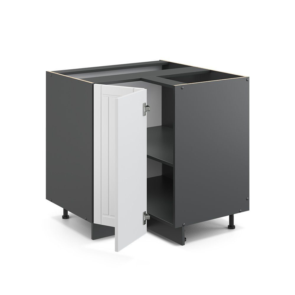 Vicco Eckunterschrank Fame-Line, Weiß Landhaus/Anthrazit, 80.5 günstig online kaufen