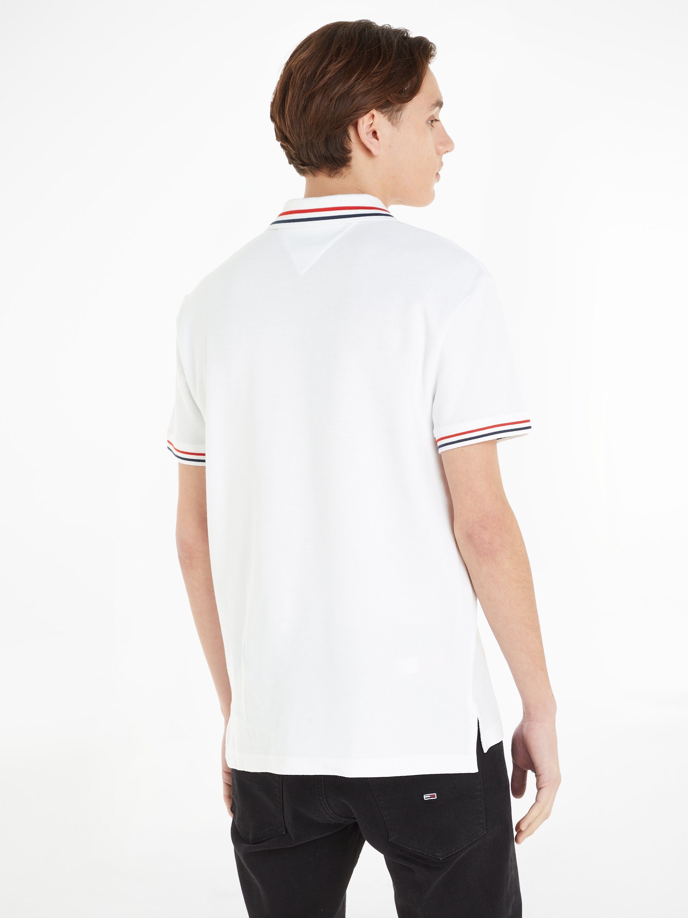 TJM POLO Jeans Tommy TIPPED GRAPHIC CLSC Poloshirt White