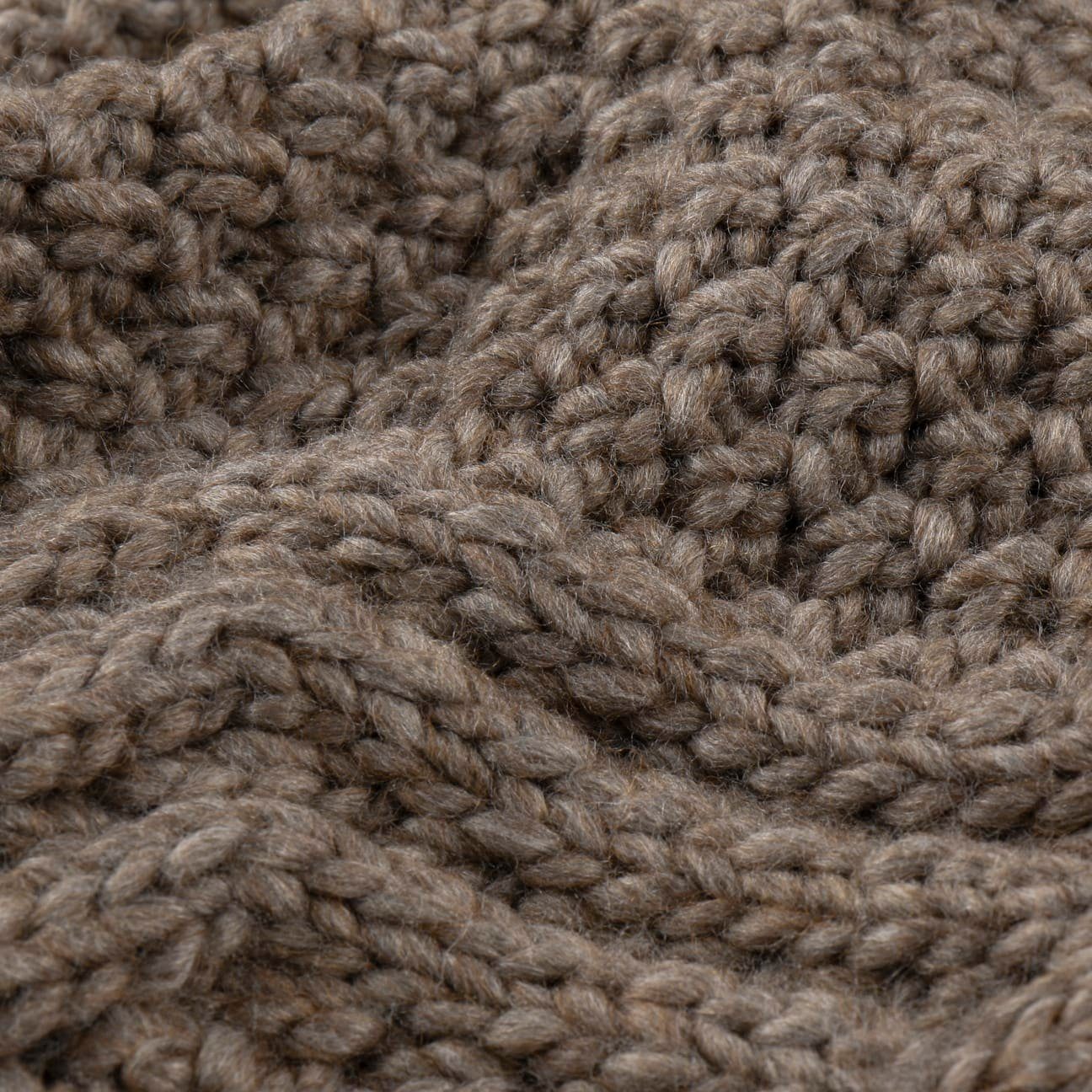 Damenschal taupe (1-St), Strickschal, mit Seeberger Fransen