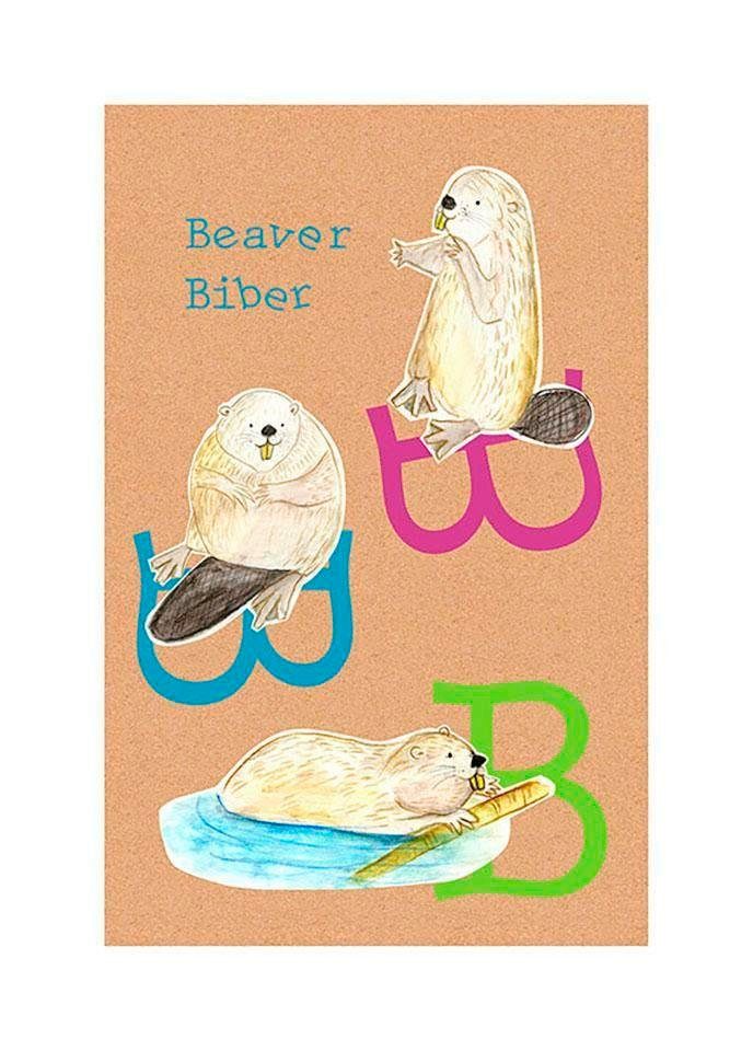 Komar Bild ABC Animal B, Buchstaben (1 St), Wandbild zur Dekoration - ohne Rahmen