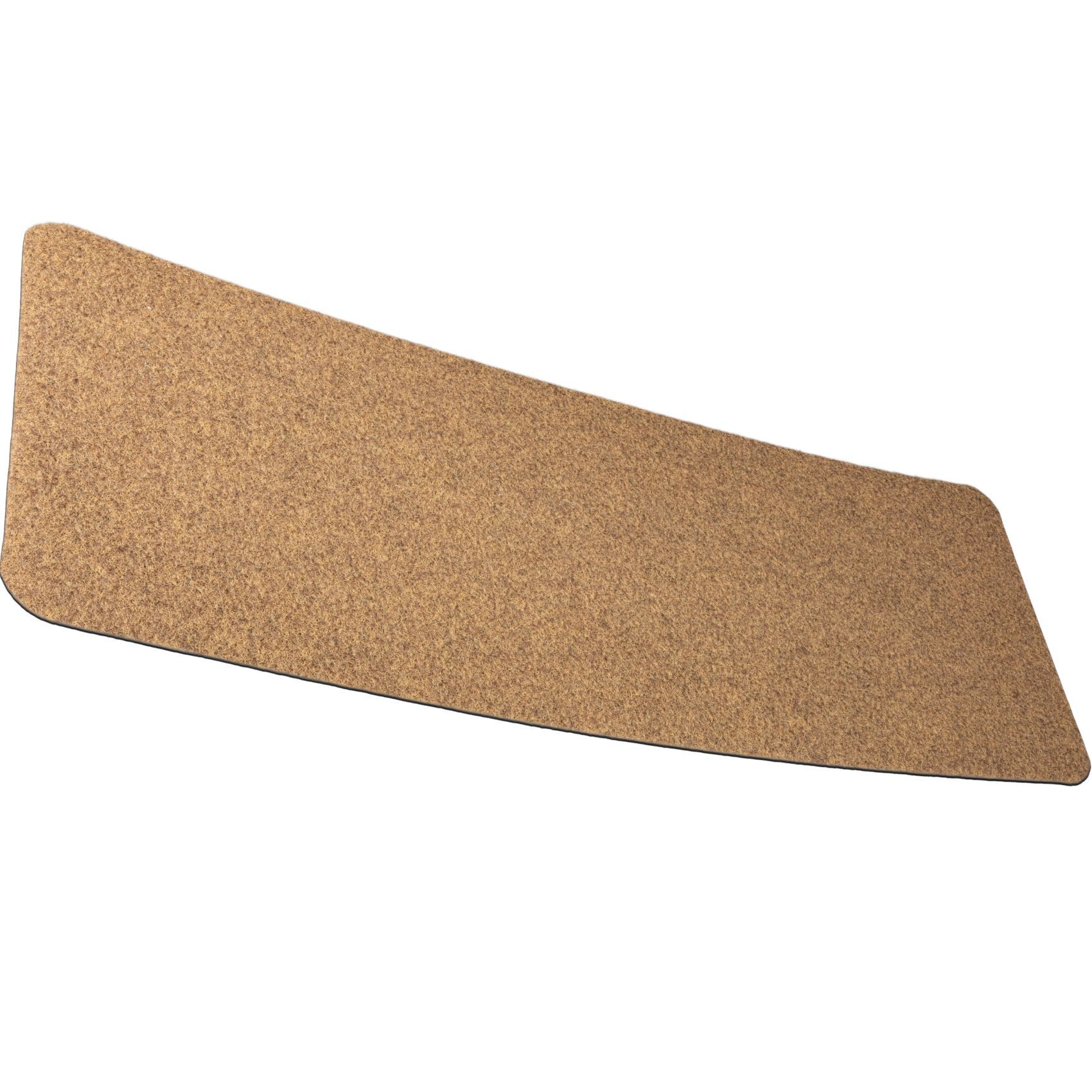 ANRO Fußmatte POET Schuhparkplatz schmal Schmutzfangmatte Unifarben, eckig, Höhe: 3 mm, Schuh-Abstellplatz rutschfest 25x60cm Kräusel Natur wasserdicht