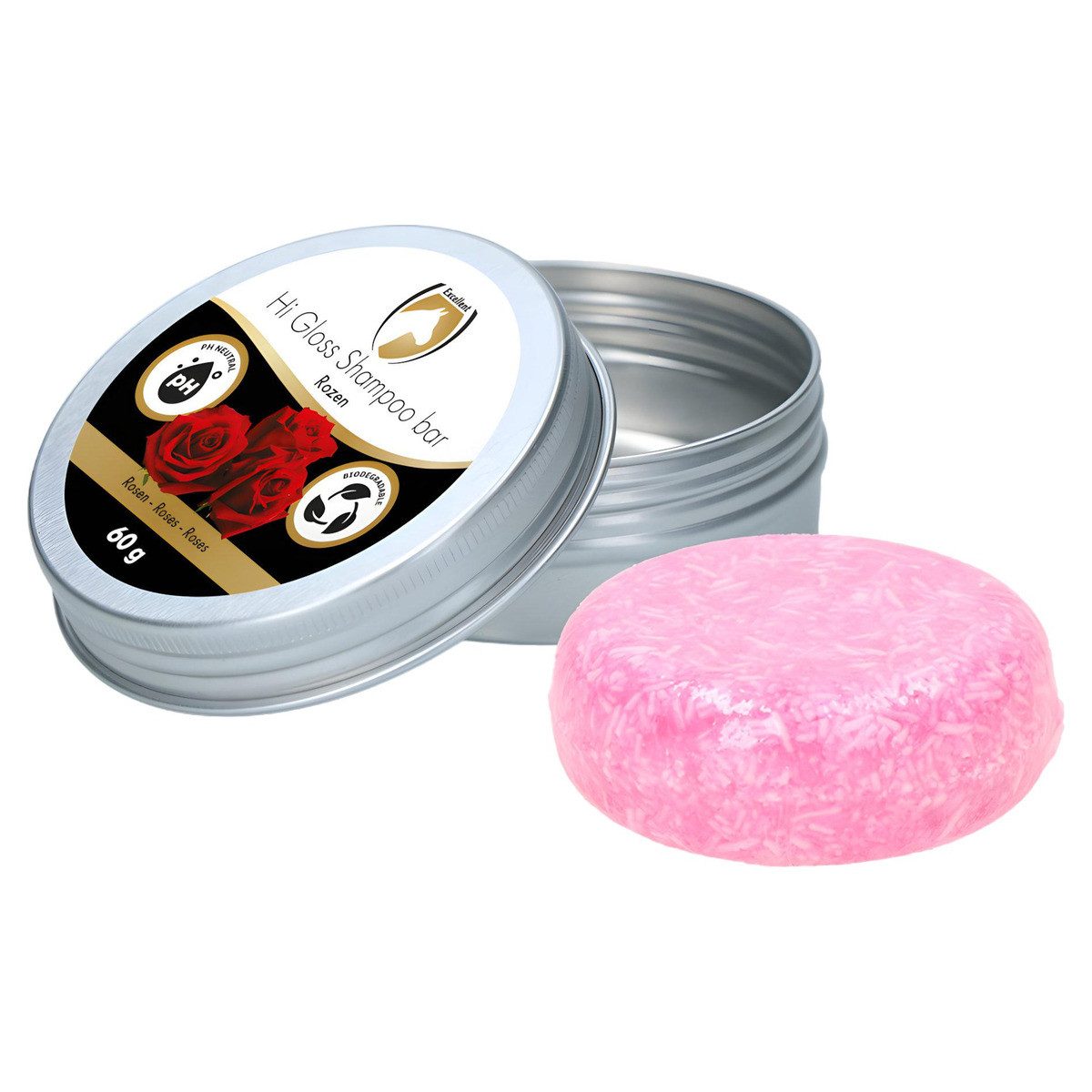 Excellent Horse Pferdebürste Hi Gloss Shampoo Bar Rosen 60 g
