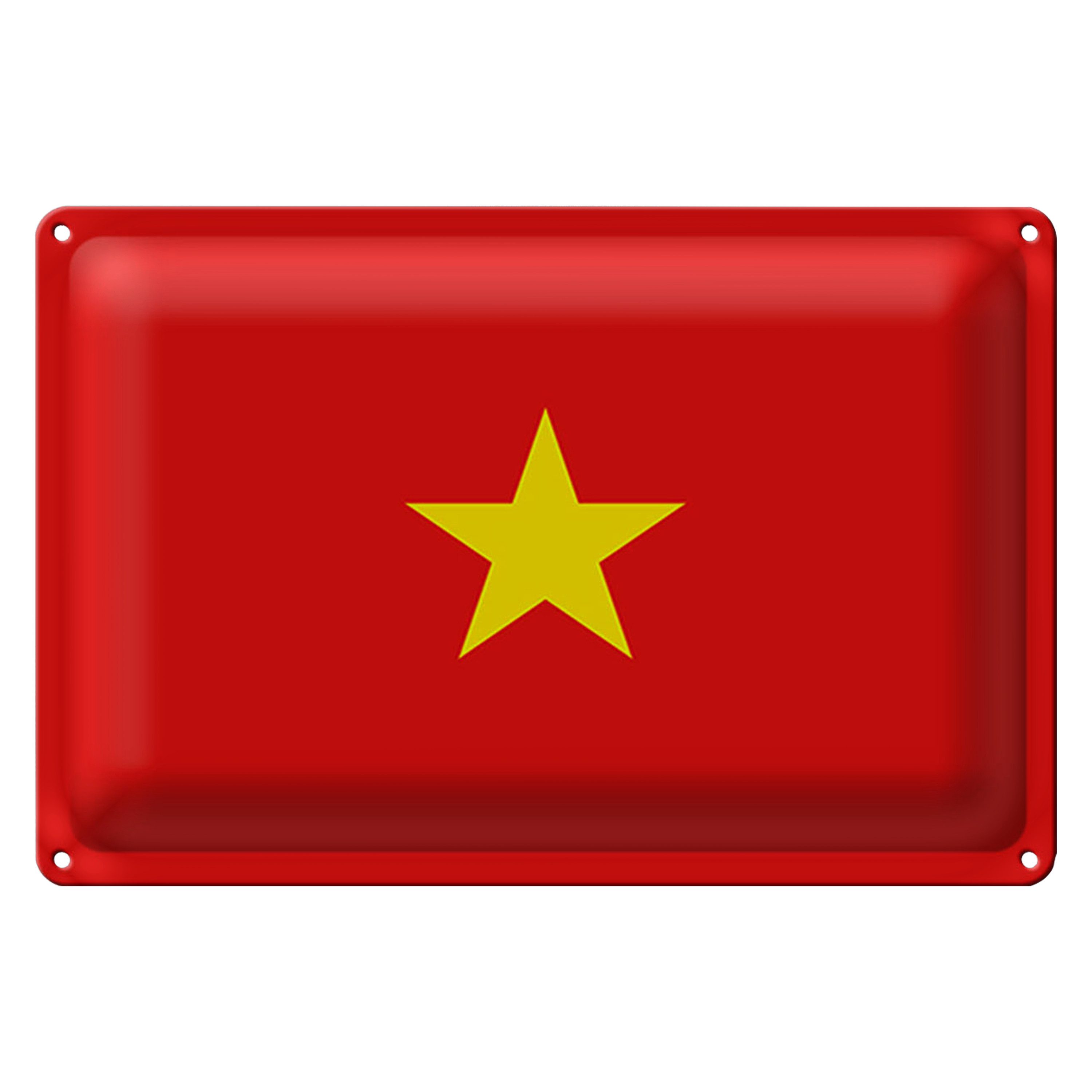 Roomando Metallschild Flagge Vietnam 40x30cm Flag of Vietnam