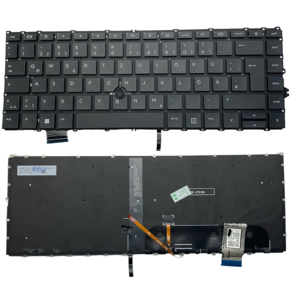 Trade-Shop Ersatzteil passend für HP ZBook Firefly 14 G7 14 G8 Tastatur (Tastenbelegung: Deutsch, QWERTZ / Farbe: Schwarz / mit Trackpoint)