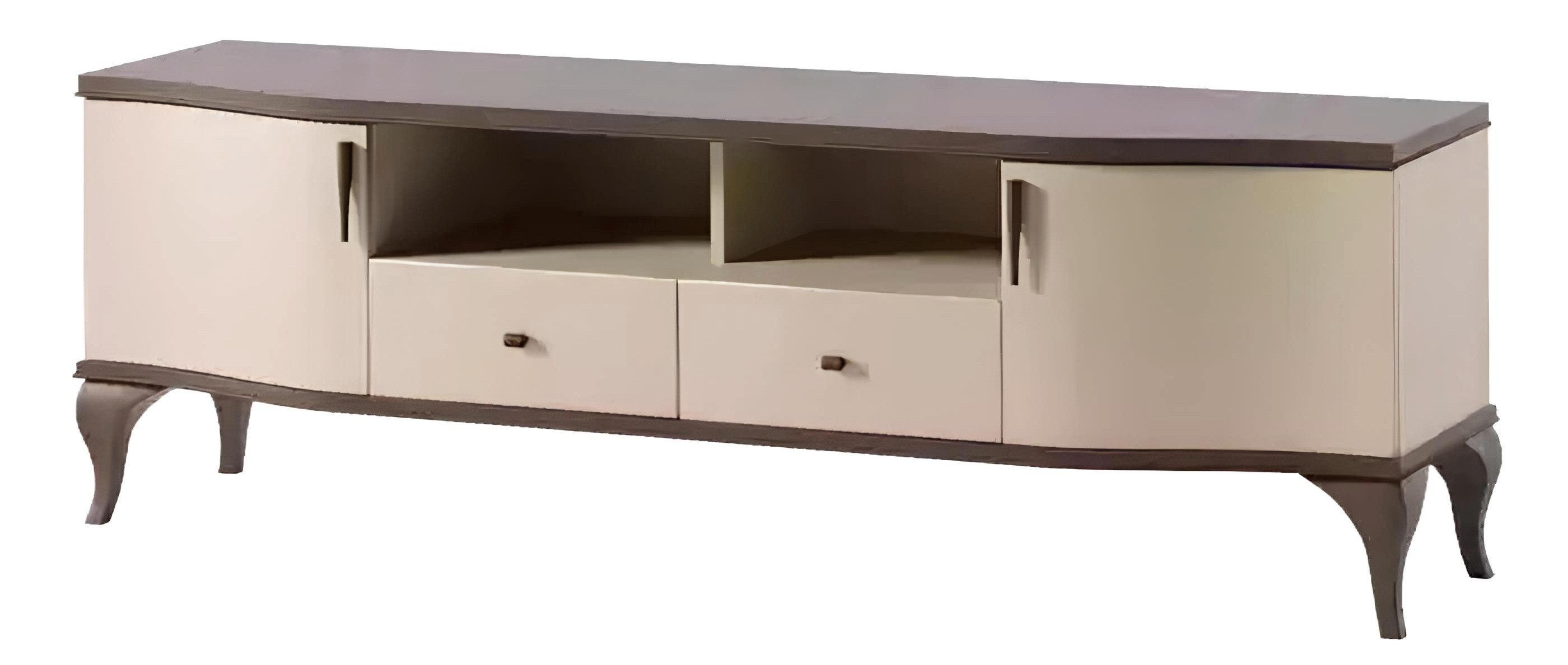 Xlmoebel TV-Board Moderne Wohnwand aus Holz in Beige für das Wohnzimmer mit TV-Ständer (TV Ständer), Hergestellt in Europa