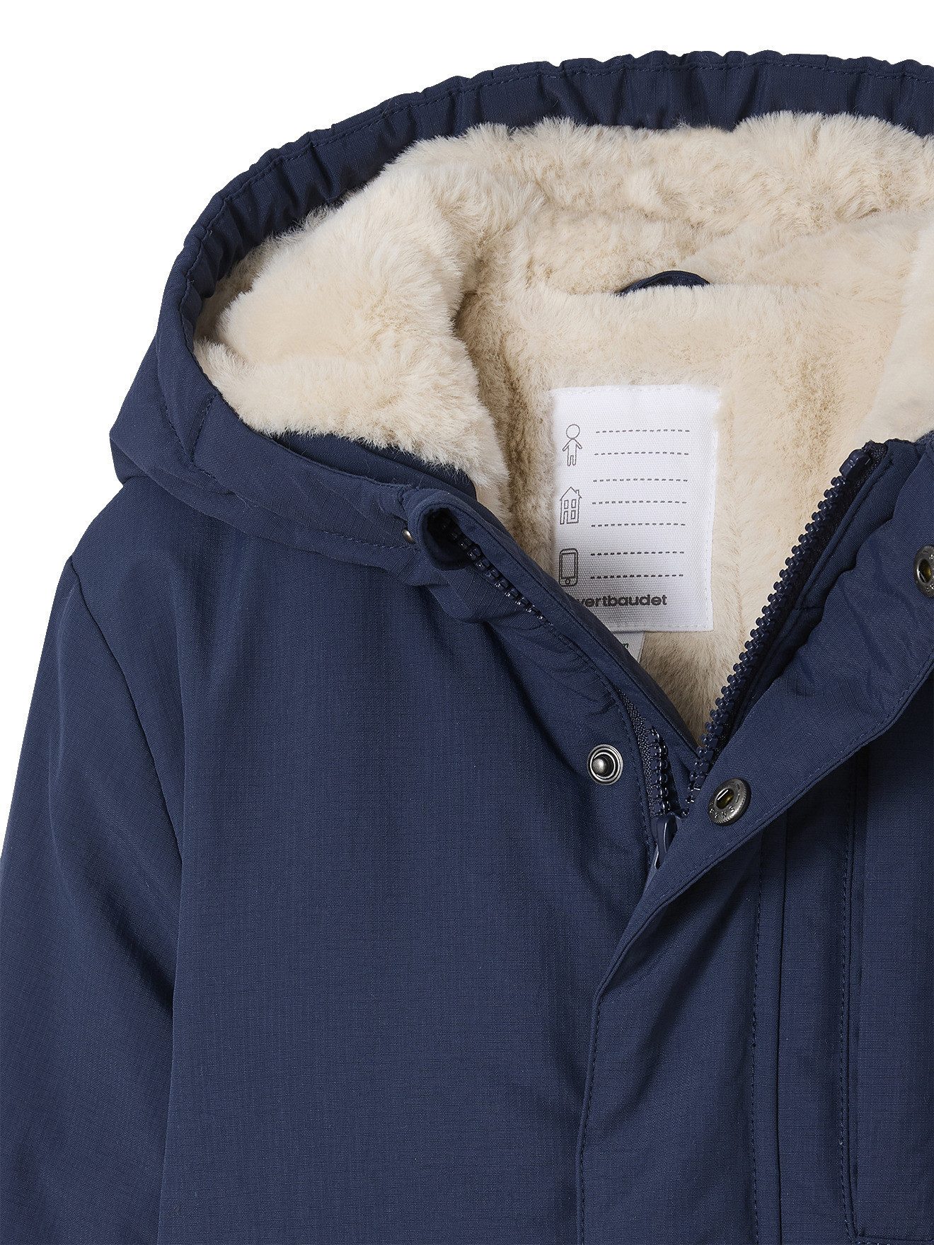 vertbaudet Parka Jungen Winterjacke mit Kapuze und Webpelzfutter, Recycling-Polyester – Bild 3 von 5