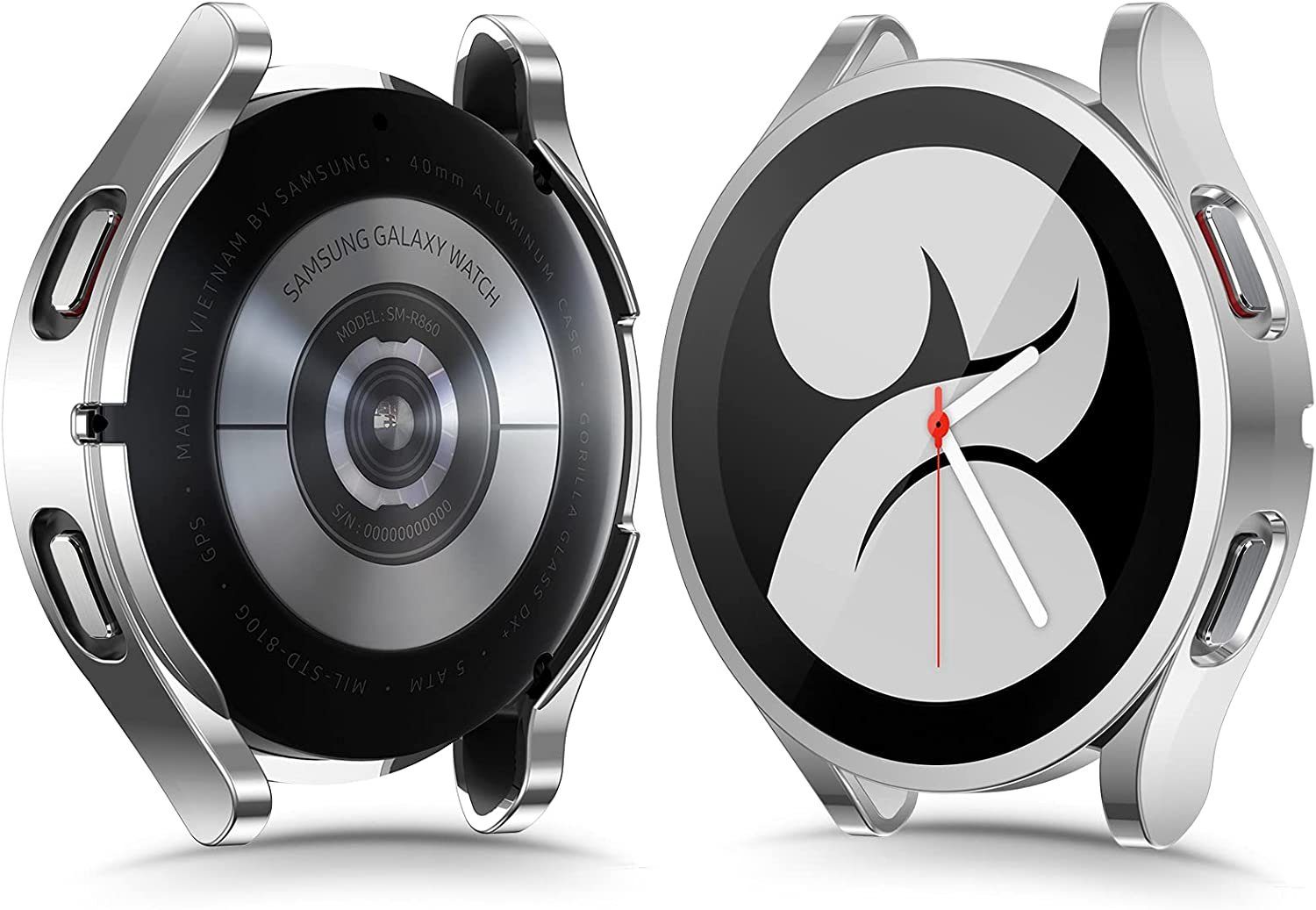 MSM Smartwatch-Hülle Hülle für Samsung Galaxy Watch 4 40mm 44mm Schutzglas Case Panzerfolie