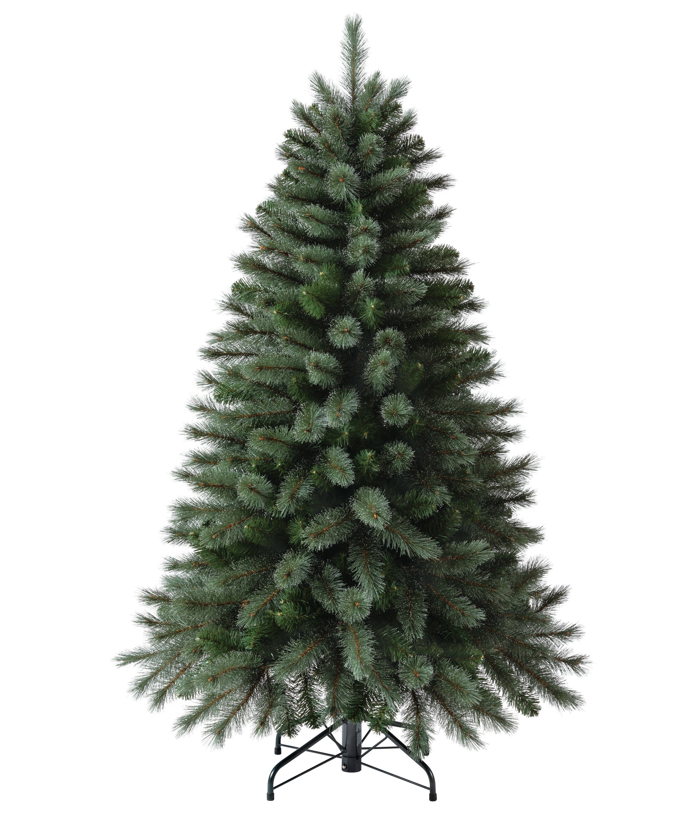 Dehner Künstlicher Weihnachtsbaum Odin mit Ständer, Höhe 150 cm, Ø 99 cm, PVC/Metall, hochwertiger künstlicher Christbaum, Stil Tanne