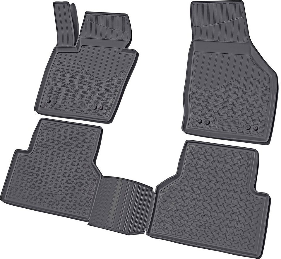 RECAMBO Passform-Fußmatten CustomComforts (4 St), für Audi Q3, Typ 8U 2011  - 2018, perfekte Passform, Hohe Gummiqualität (TPE Material) – längere  Lebensdauer der Automatten