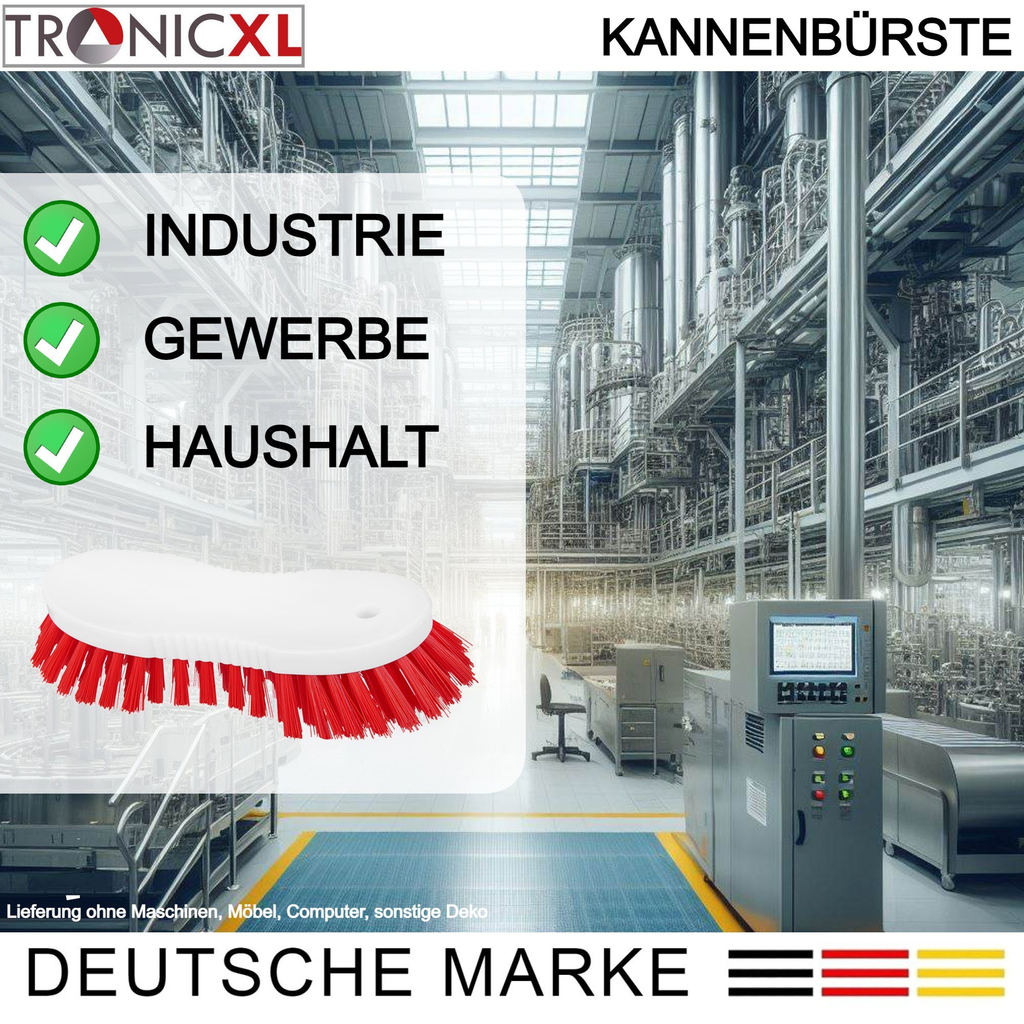 TronicXL Reinigungsbürste Premium Kannenbürste KOCHFEST Scheuerbürste Bürste Putzbürste rot, (1-tlg), Gewerbe Industrie Maschinen Metzgerei