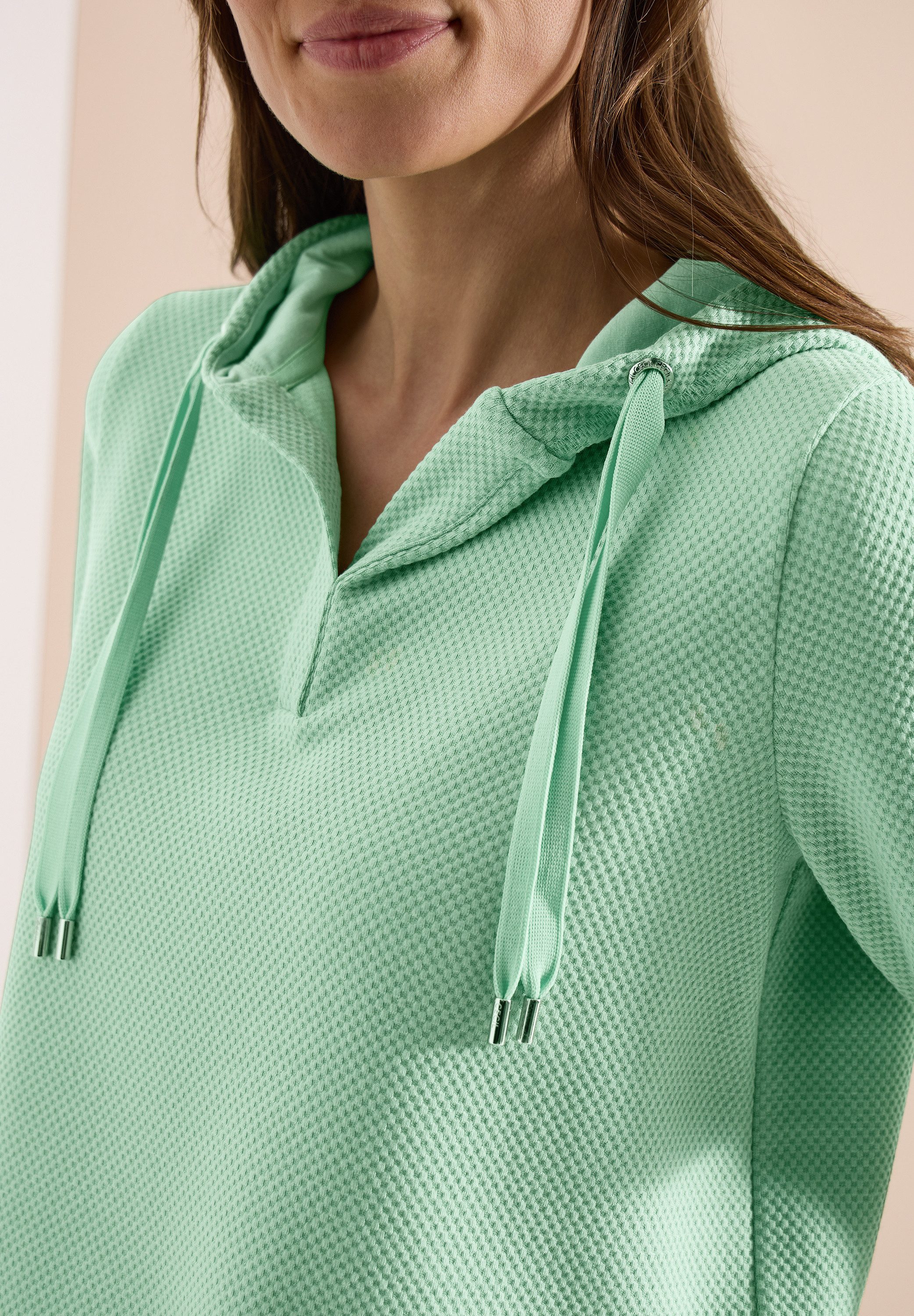 CECIL Kapuzensweatshirt mit feiner Struktur, Casual Fit