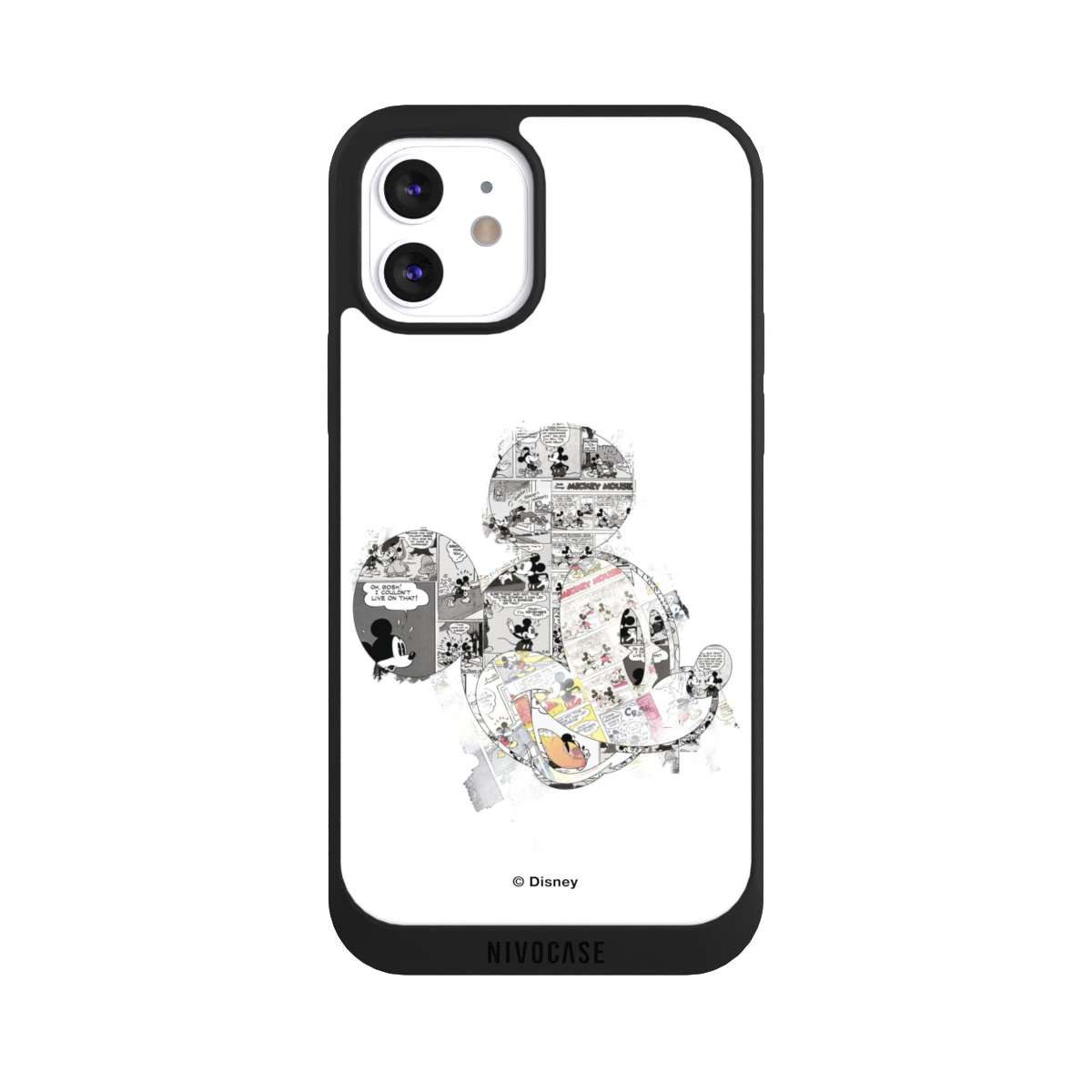 NIVOCASE Handyhülle Mickey Mouse Offizielles Lizenzprodukt Disney Mickey Mouse - Collage, Apple iPhone 12 Handyhülle Hülle NIVOpure Case Schwarz