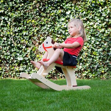 New Classic Toys® Einzelschaukel Schaukelpferd Klassisch aus Holz Kinderschaukelpferd Holzspielzeug