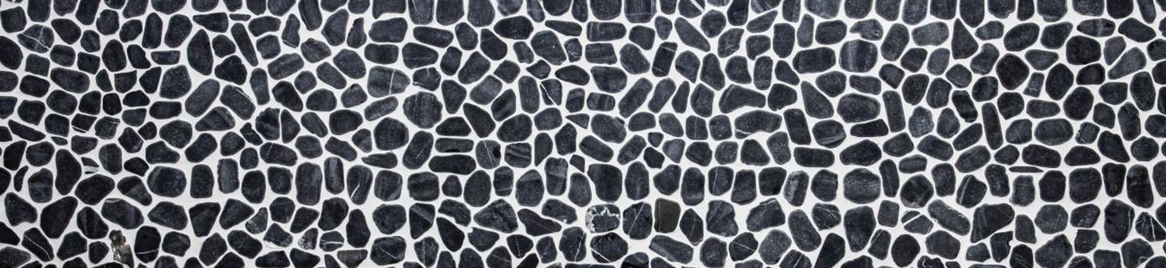 Mosani Oval 10 matt Flusskiesel / Matten Mosaikfliesen Mosaikfliesen schwarz