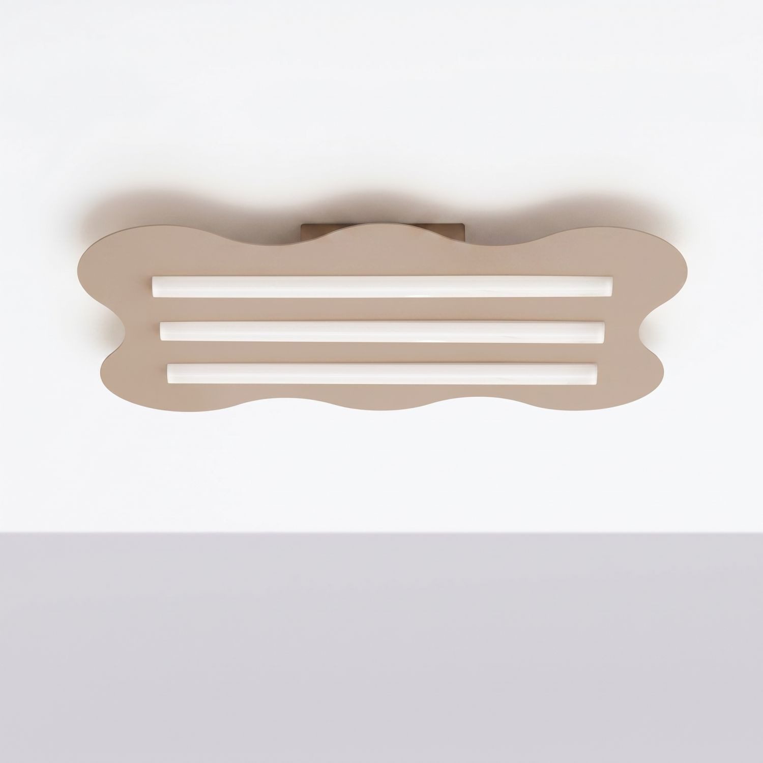 Licht-Erlebnisse Deckenleuchte LENZ, ohne Leuchtmittel, Metall Taupe 3-flammig Modern