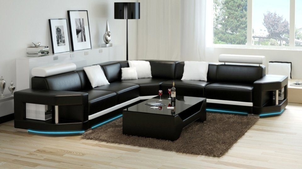 JVmoebel Ecksofa, Ledersofa Sofa Couch Wohnlandschaft Ecksofa Design Modern Sofa | Ecksofas