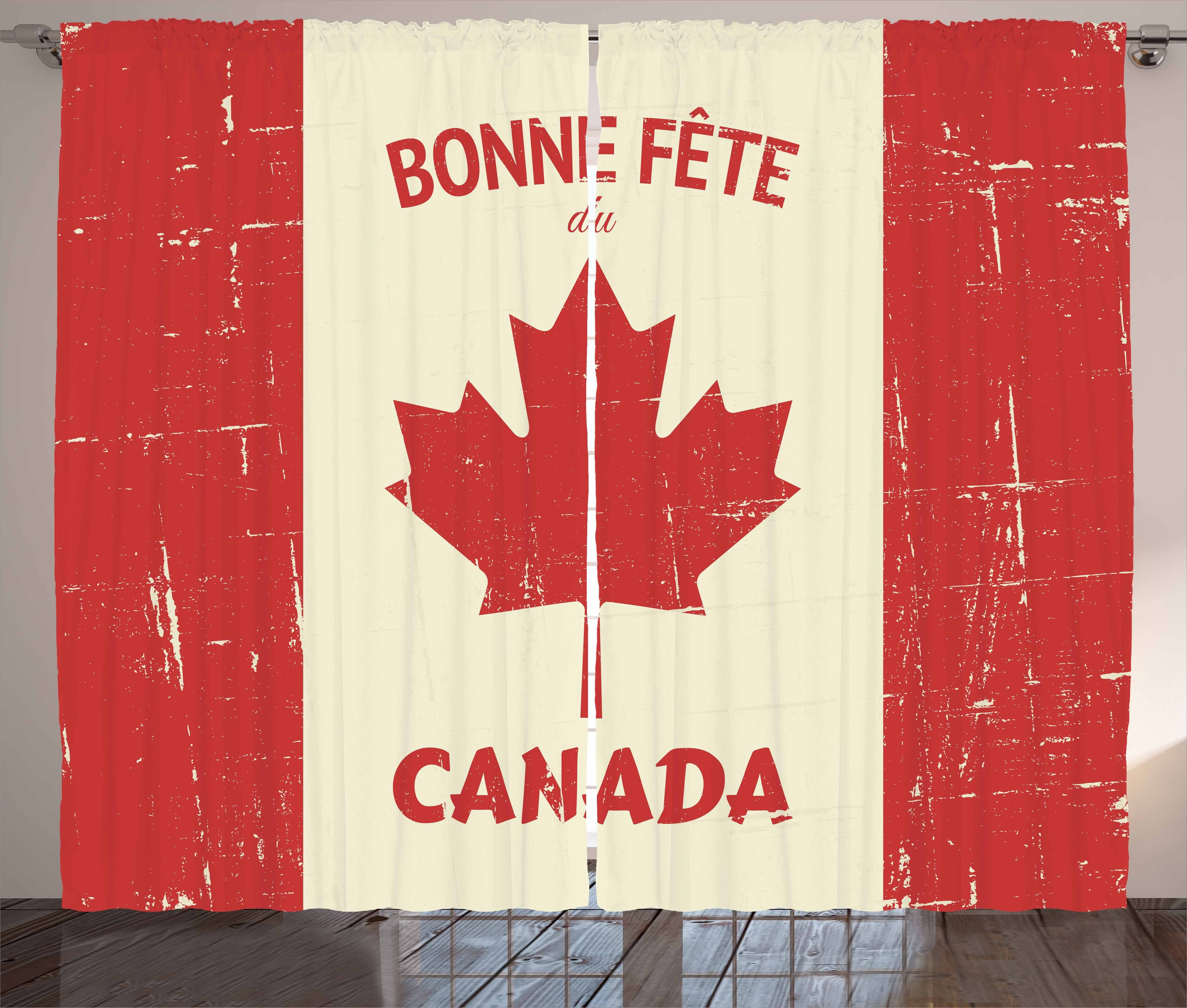 Vorhang Kräuselband mit Happy Gardine und Schlaufen Haken, Kanada Abakuhaus, Schlafzimmer Konzept Canada