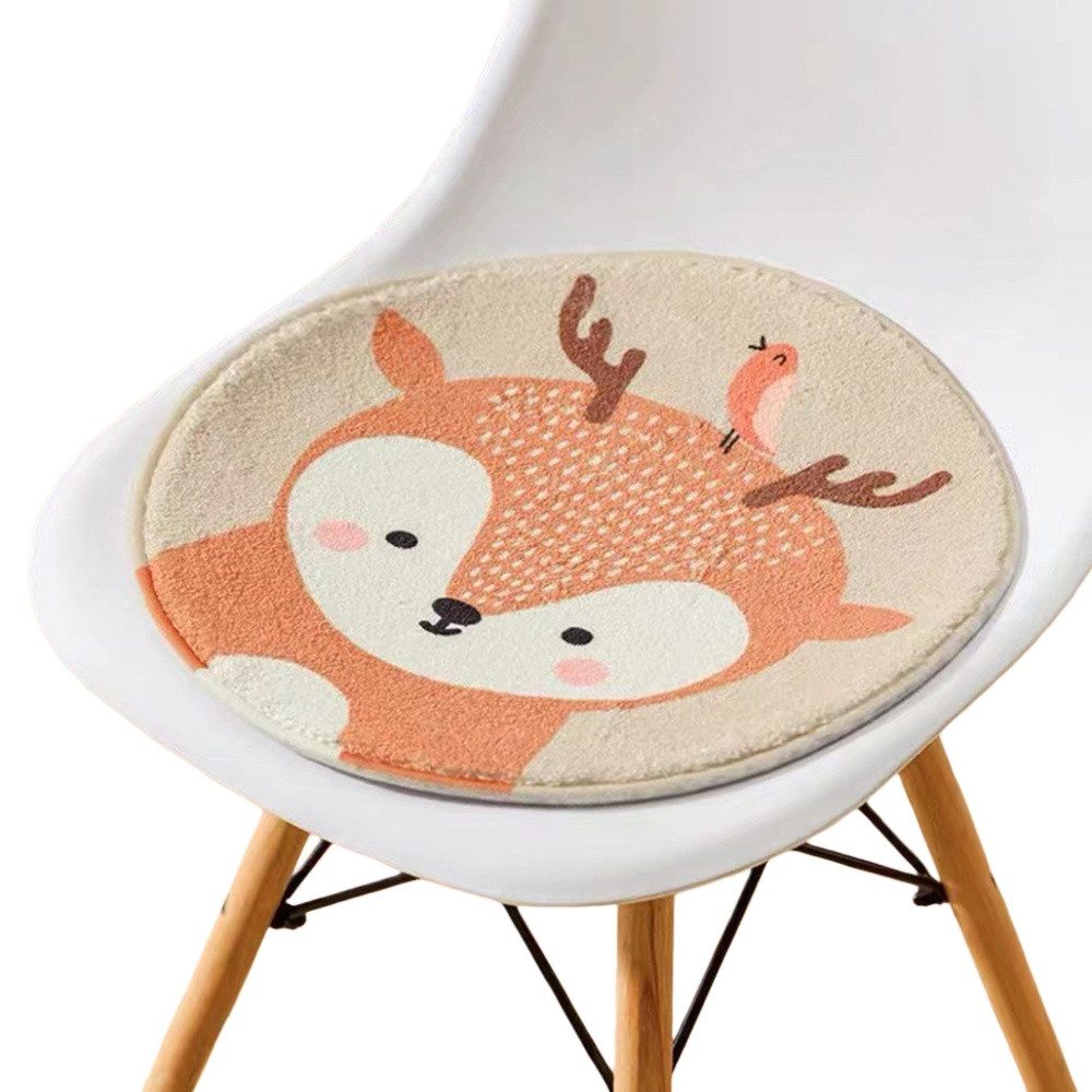 Coonoor Stuhlkissen Winter Weiche Runde Stuhlkissen Nette Cartoon Tier Kind günstig online kaufen