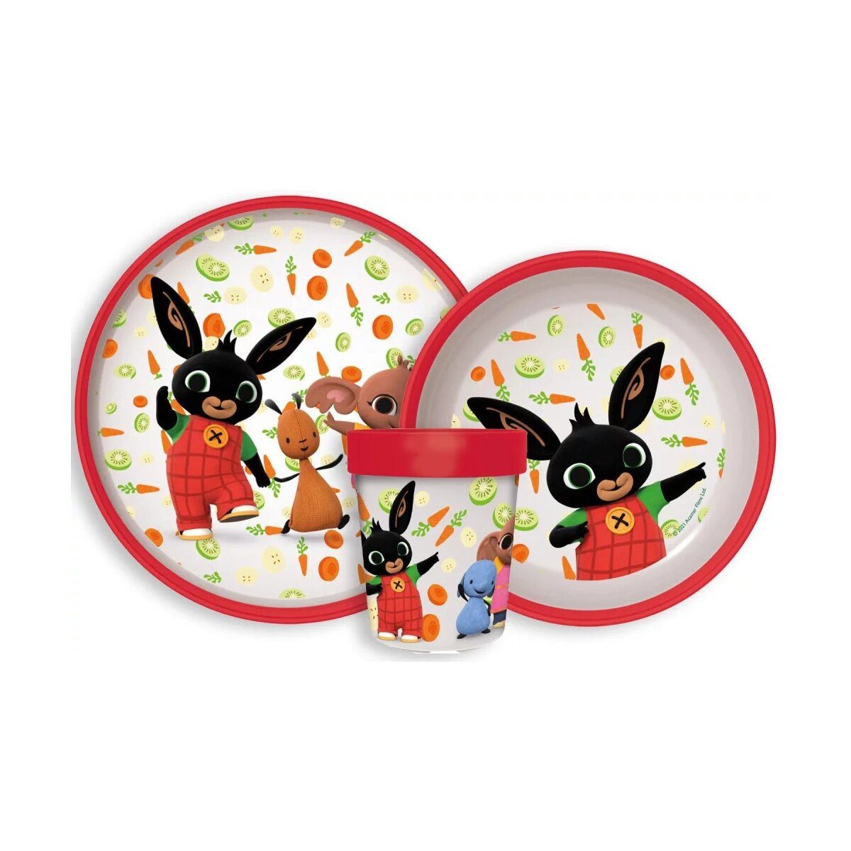 Bing Kindergeschirr-Set Bing Happy Carrots rutschfestes Geschirrset