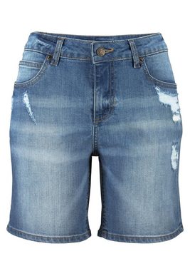 Buffalo Jeansbermudas mit Destroyed-Effekten, Shorts zum Krempeln, kurze Hose
