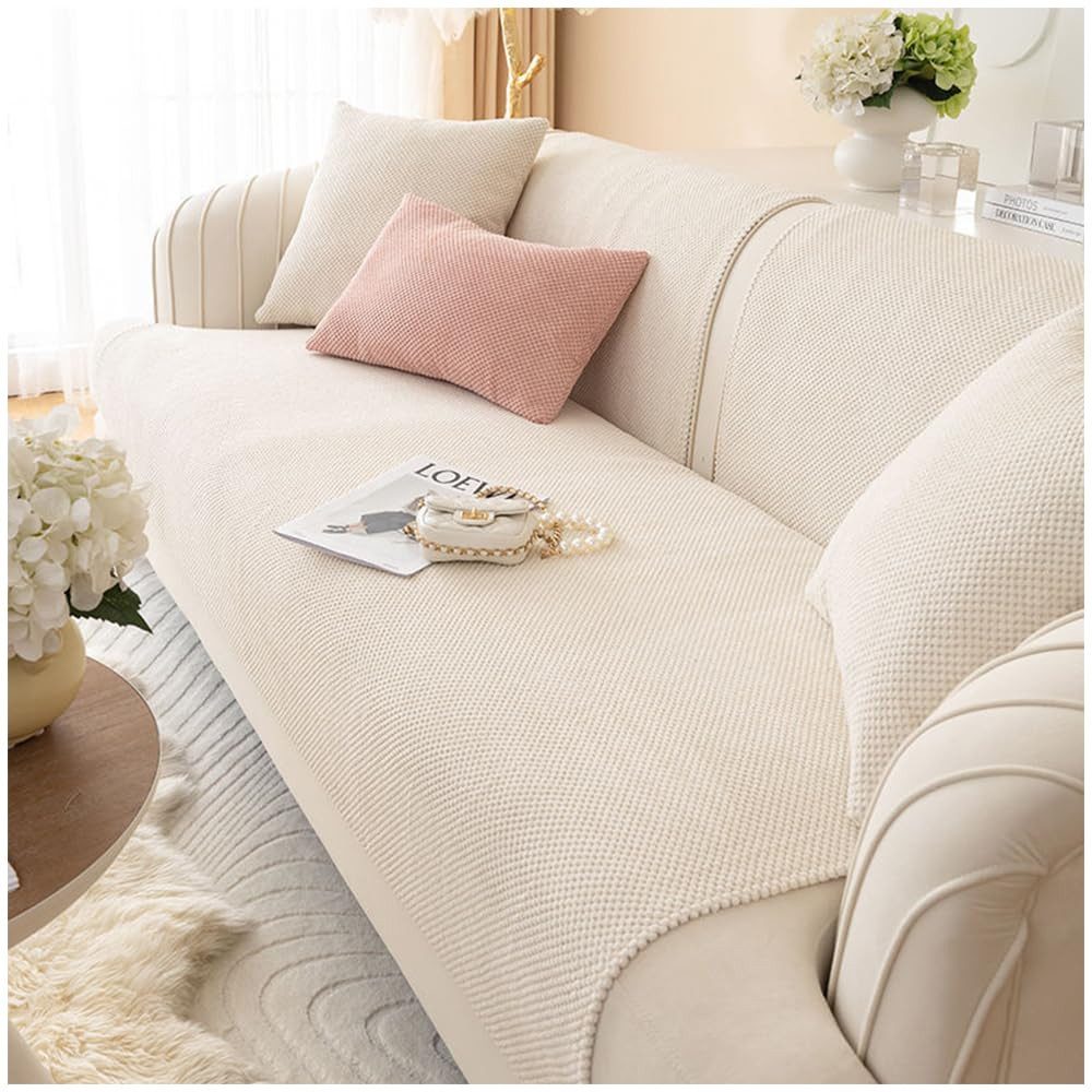 Agger Sofaschoner Couch Überzug, Sofa-Schutzhülle mit Rutschfester Unterlage, Neue Universelle rutschfeste Solide Sofa Überzug
