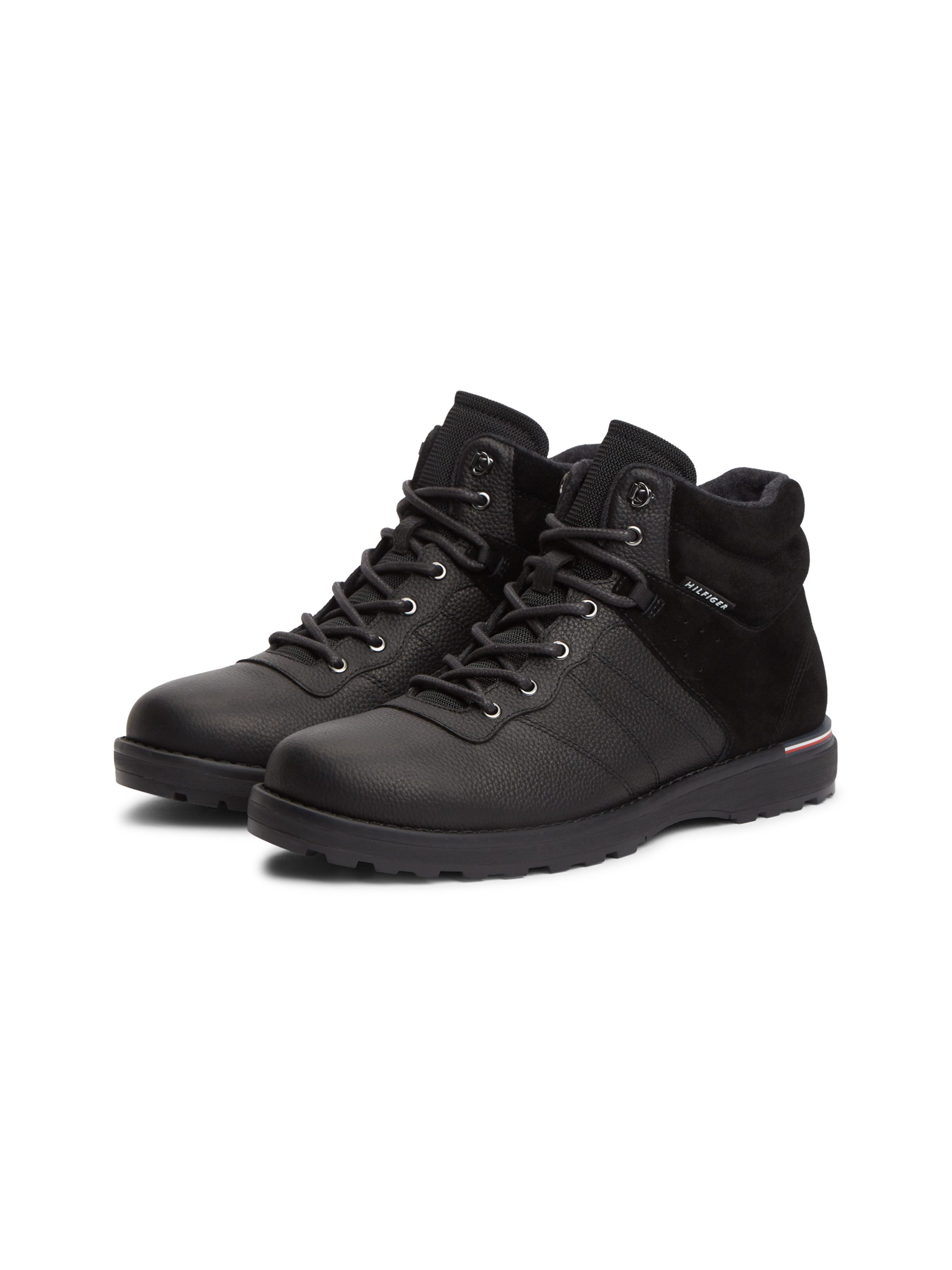Tommy Hilfiger CORPORATE OUTDOOR WARM LTH BOOT Schnürboots Schnürstiefelette mit weich gepolstertem Schaftrand