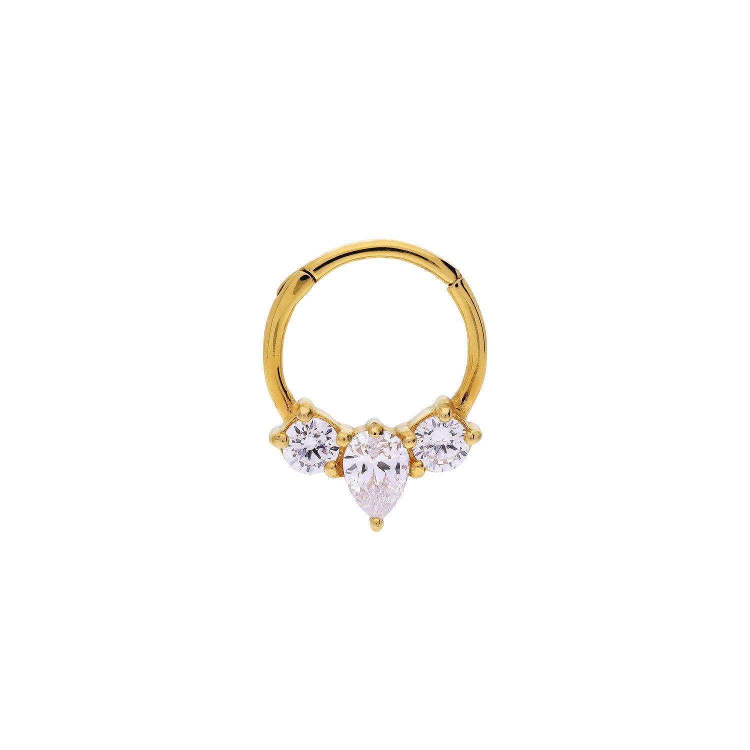 LUCARDI Plug Piercing - Stahl - Silber - Zirkonia - Damen