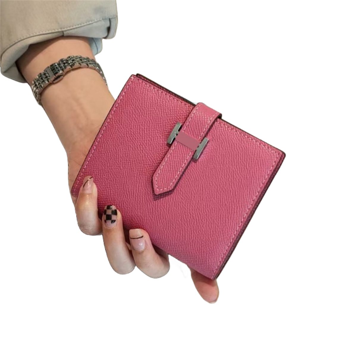 carefully Rose mit aus Leder mehreren Kartenfächern Münzfächern und Brieftasche selected Rot Mini-Geldbörse