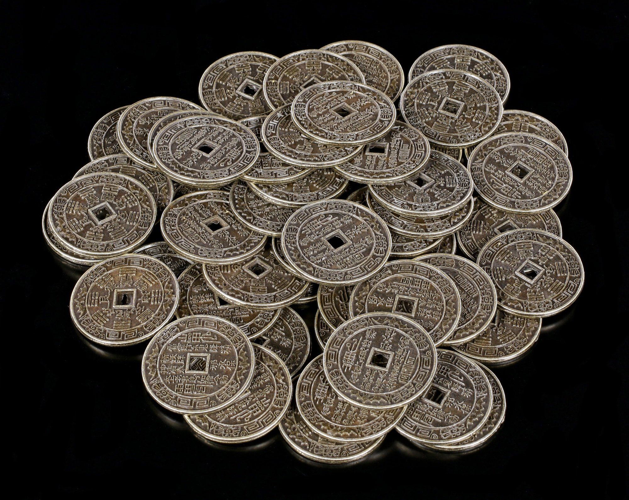 Figuren Shop GmbH Dekoobjekt 50 Chinesische Münzen - Lucky Feng Shui - Dekoration Dekoobjekt | Deko-Objekte