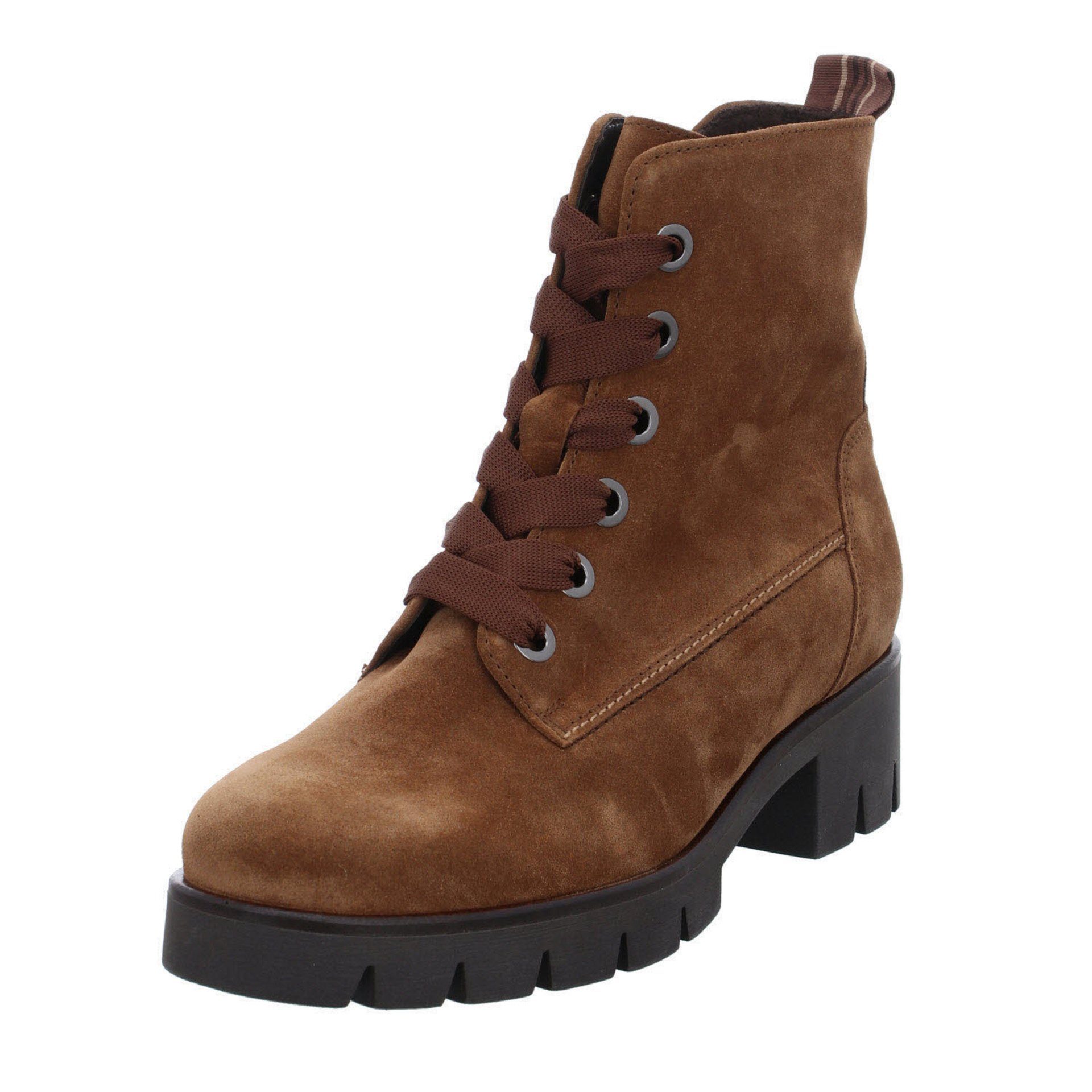 Schnürboots Schnürstiefel Glattleder cognac uni Gabor Glattleder