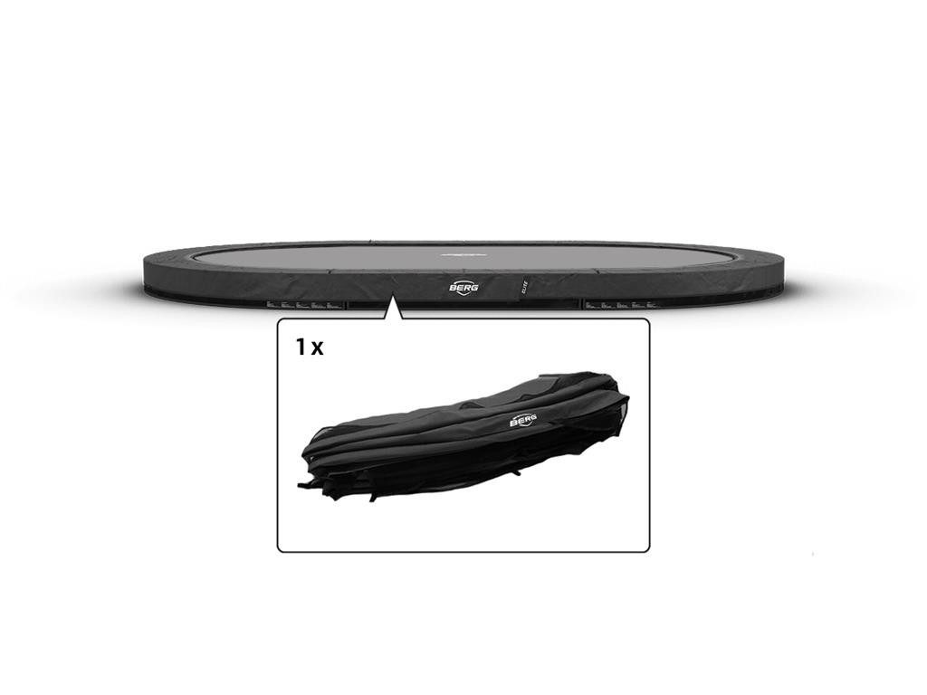 Trampolin-Randabdeckung Ersatzteil 520 cm oval grau - Grand Elite InGround Federabdeckung