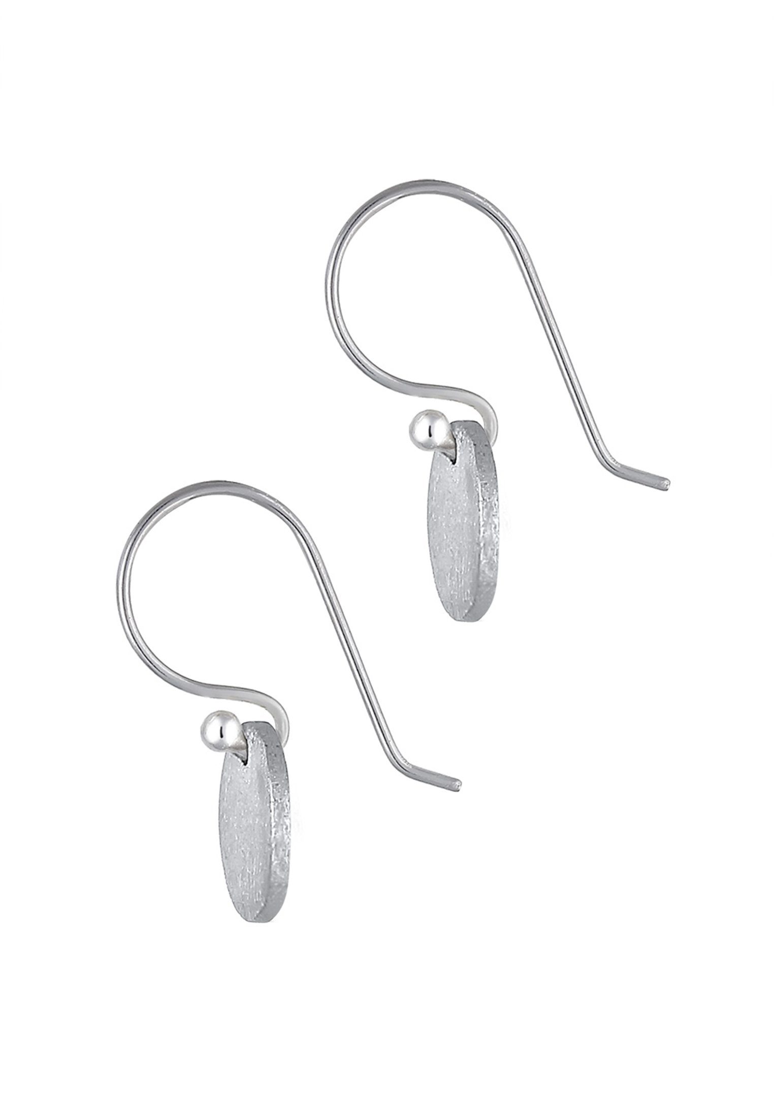 Elli Paar Ohrhänger Ohrhänge Plättchen Kreis Matt Schmuck Geschenk 925 Silber