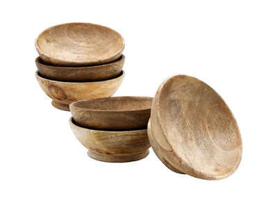 Spetebo Snackschale Mango Schälchen lebensmittelecht, Mangoholz, (1, 6-tlg), Holz Snack Schale natur