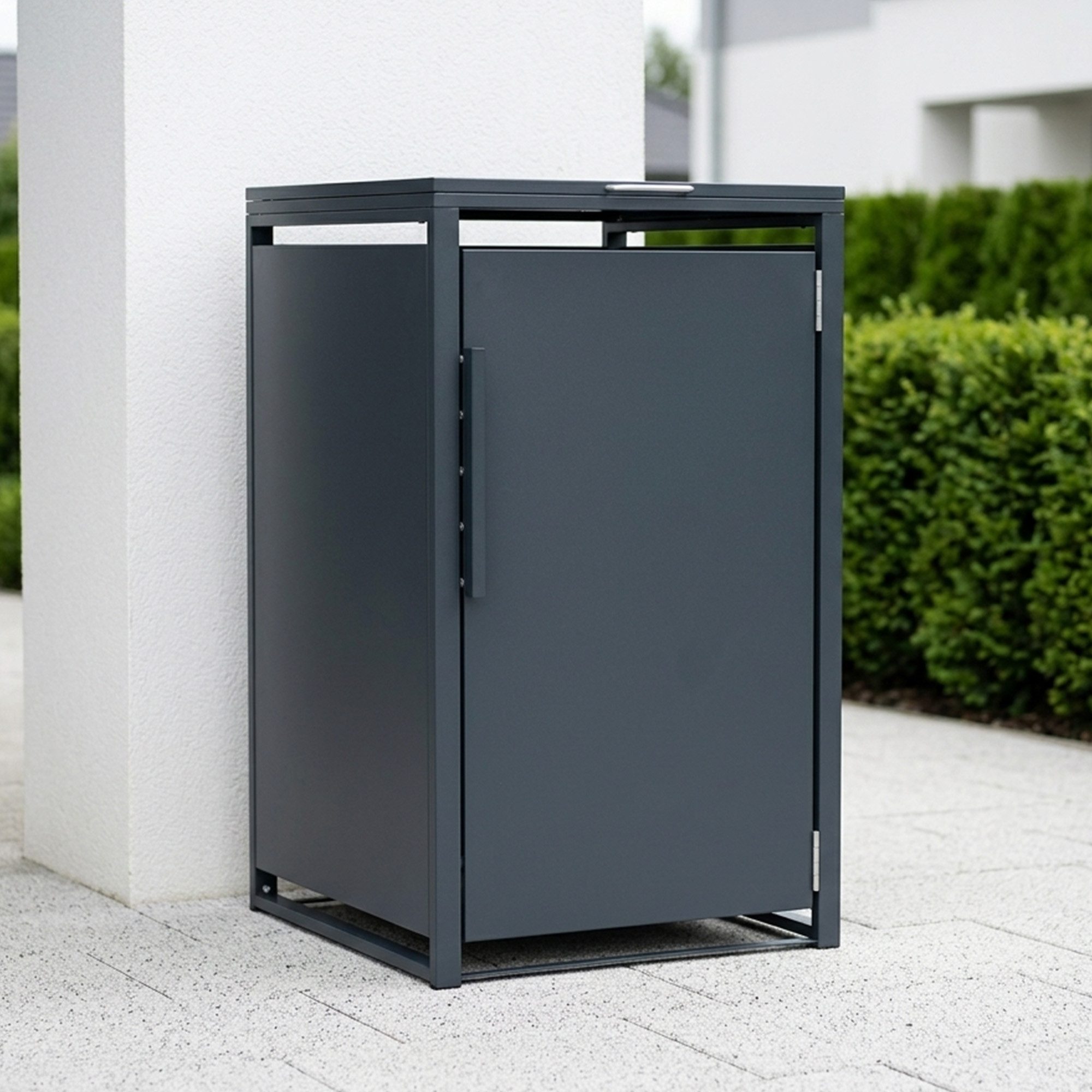 GARLIVO Mülltonnenbox Magnolie Mülltonnenbox 1er 240L - wetterfest und langlebig, Verschließbare Mülltonnenverkleidung -modernes Design als Sichtschutz