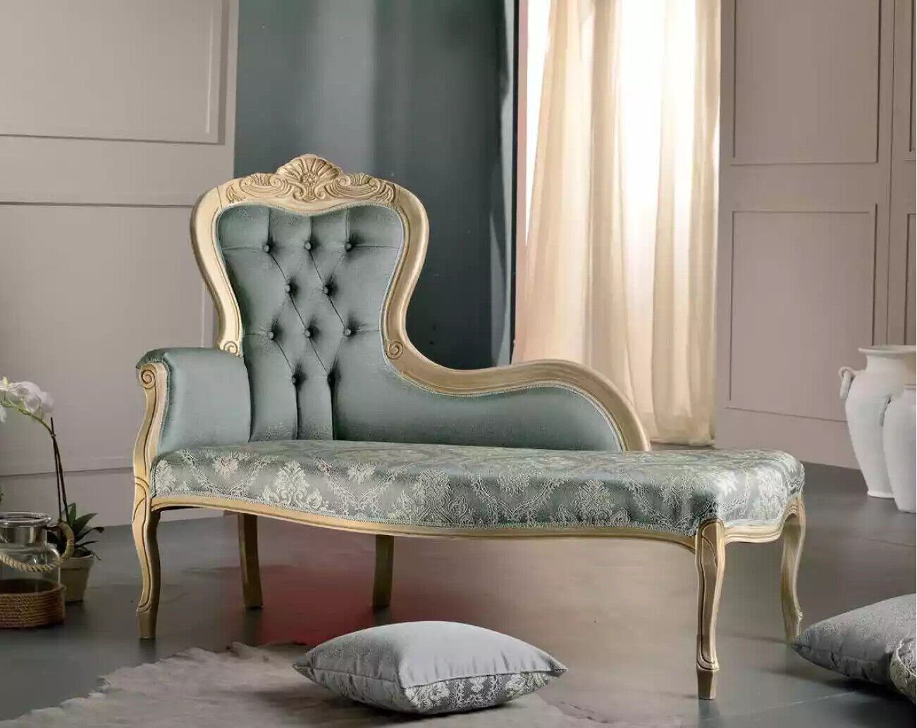 JVmoebel Chaiselongue Luxus Möbel Chaiselongue Wohnzimmer Klassischer Design Textil, 1 Teile, Made in Italy