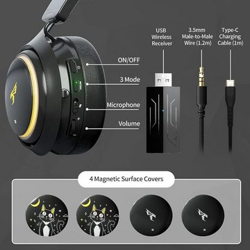 Somikon Gaming-Headset (Eingebautes Mikrofon mit Rauschunterdrückung für klare Sprachkommunikation während des Spielens. , "Drahtloses Gaming-Headset mit 7.1 Surround Sound und Cat-Ears)