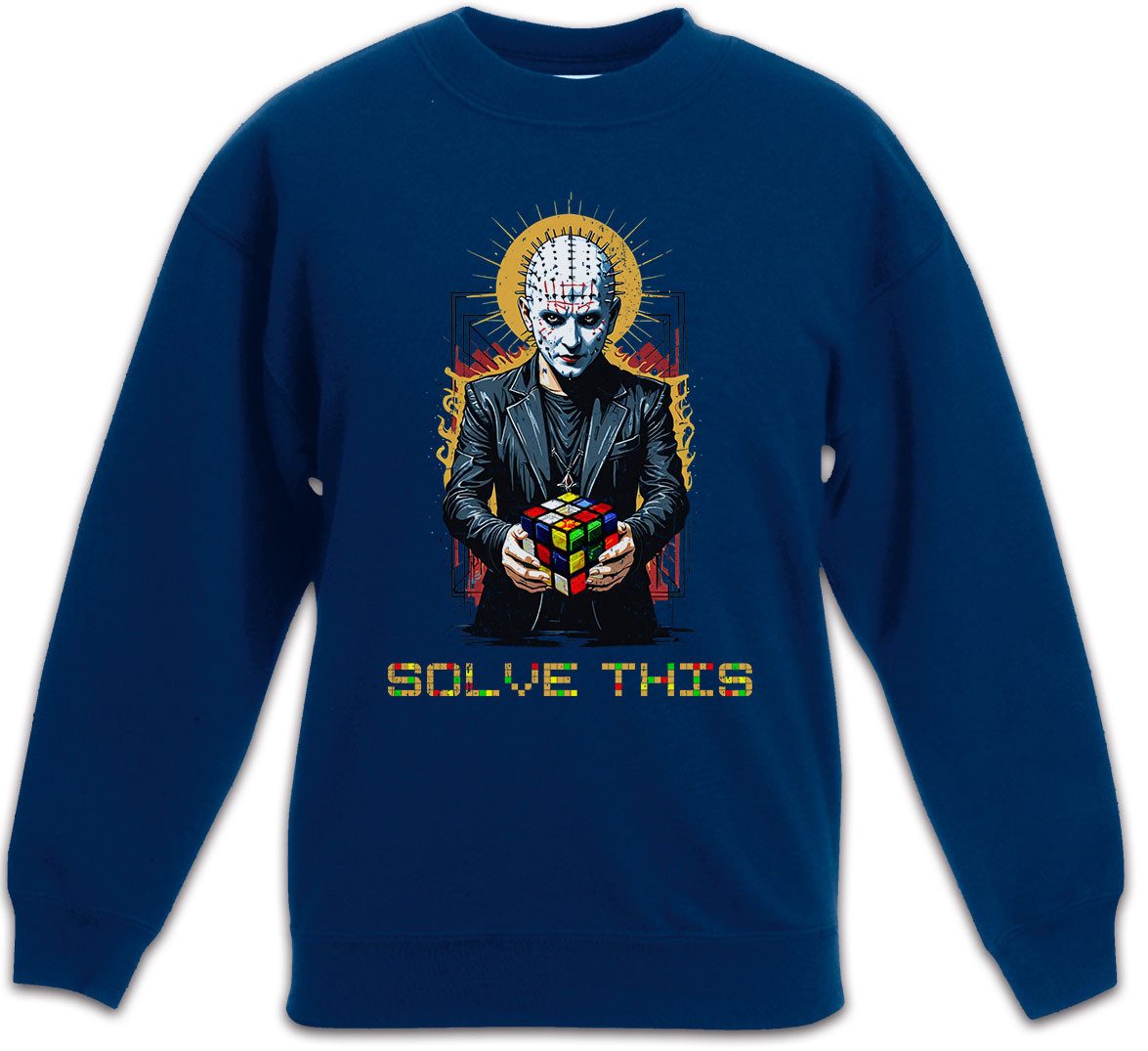 Sweatshirt Cenobite Cuber Solve Kinderpullover Zauberwürfel Pinhead Speed Cube