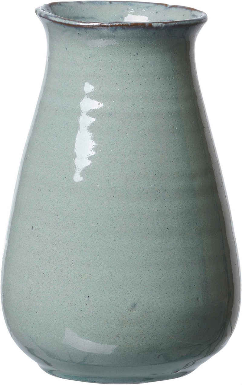 Ritzenhoff & Breker Tischvase Keramik Vase Saskia Oberfläche glatt - grau/blau - H 24 x Ø 15cm