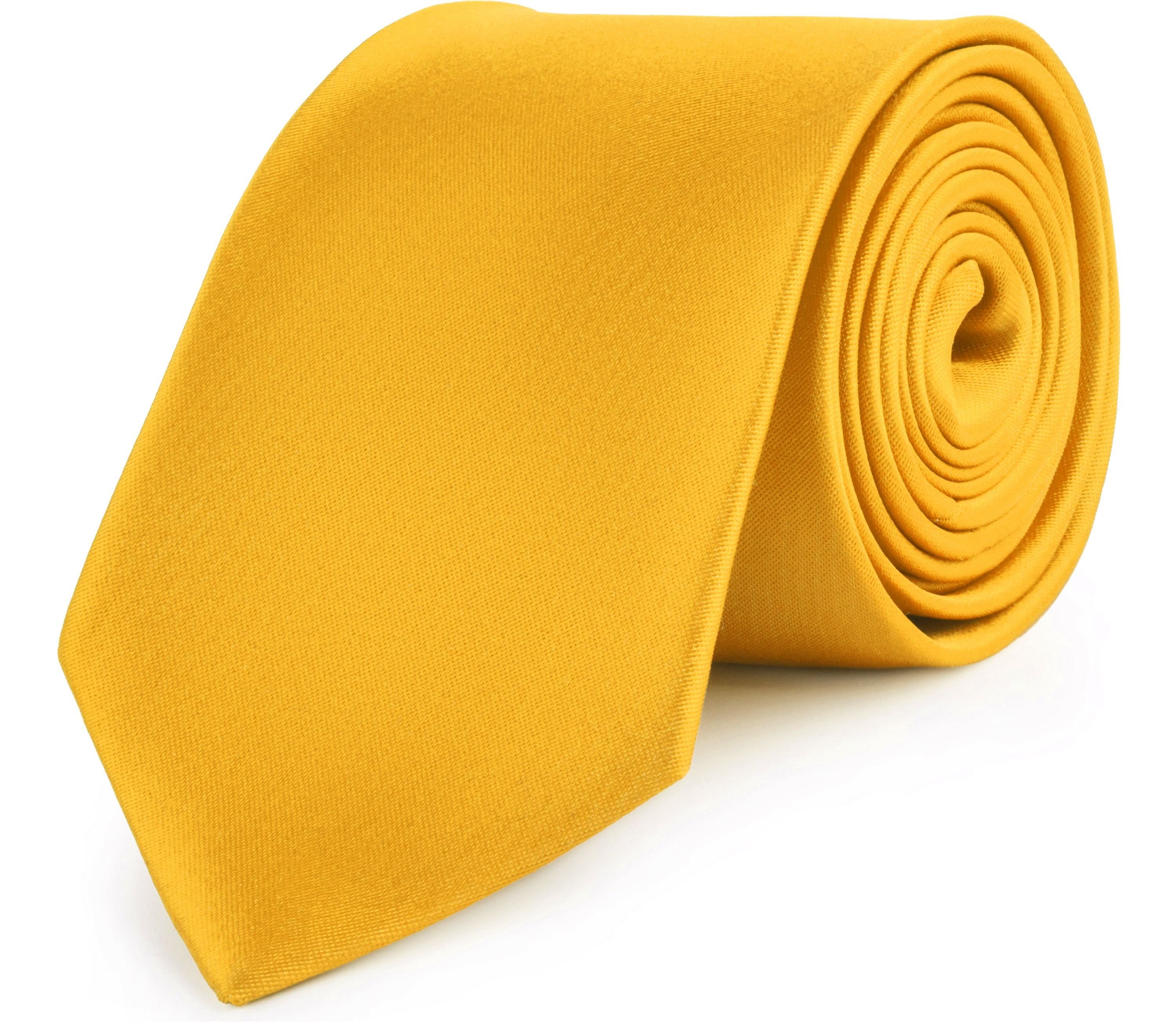 8cm) Dunkelgelb Krawatte x Herren Ladeheid KP-8 (Set, 1-St) Krawatte (150cm Breite