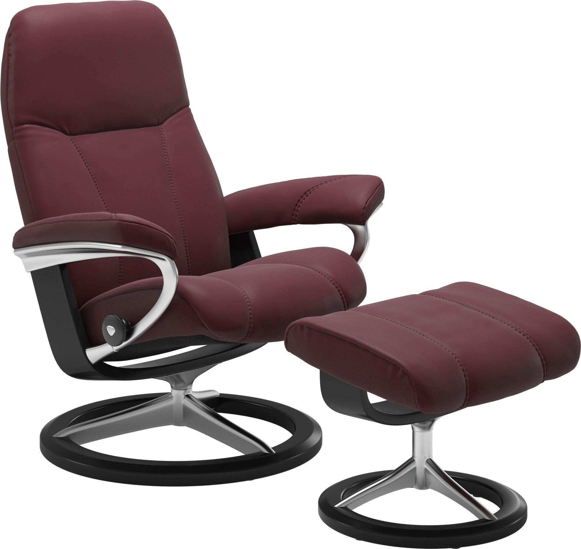 Stressless® Relaxsessel Consul (Set, Relaxsessel mit Hocker), mit Hocker, mit Signature Base, Розмір M, Gestell Schwarz