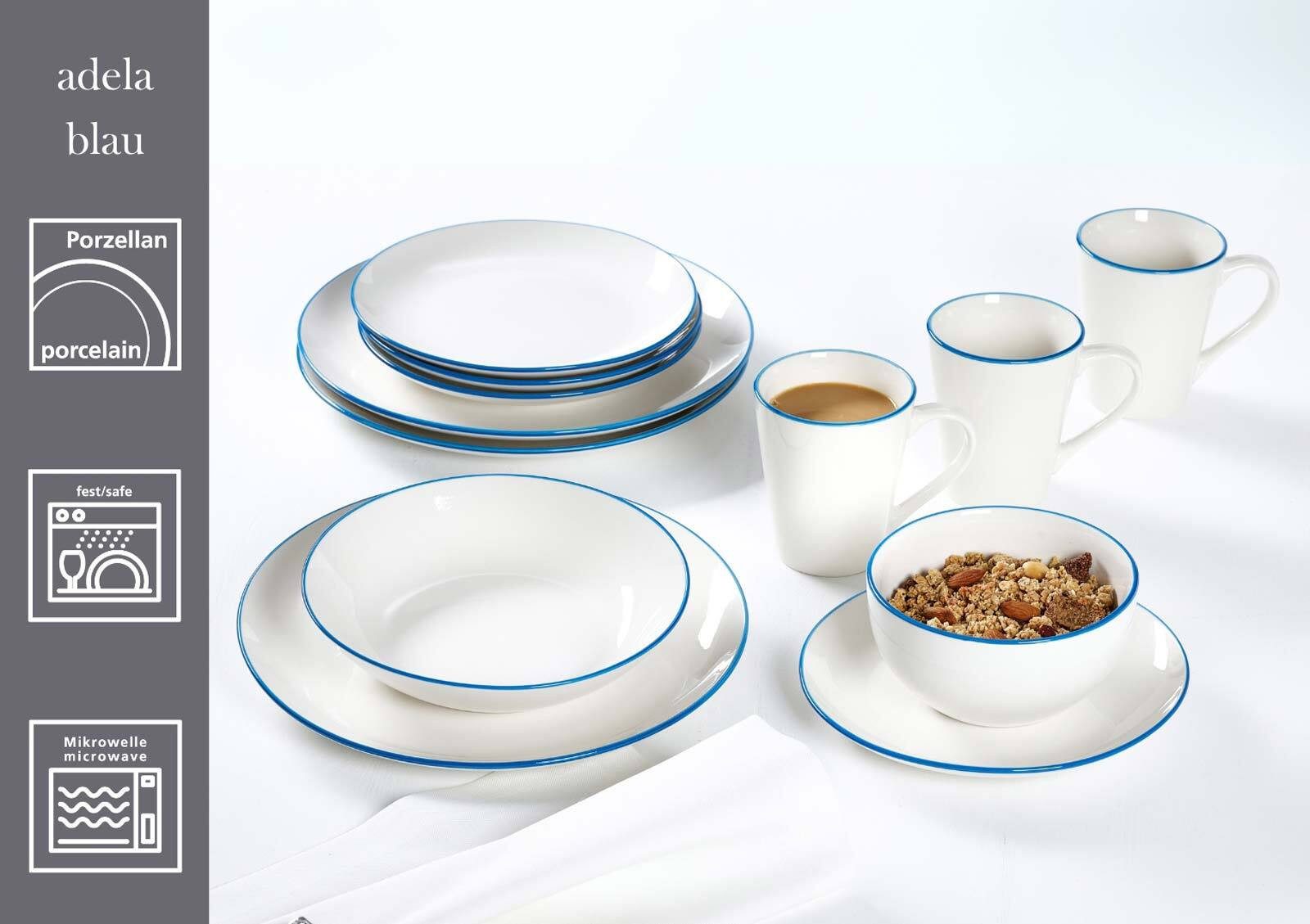 Ritzenhoff & Breker Becher Adela Henkelbecher 300 ml 6er Set, 6-tlg., Porzellan