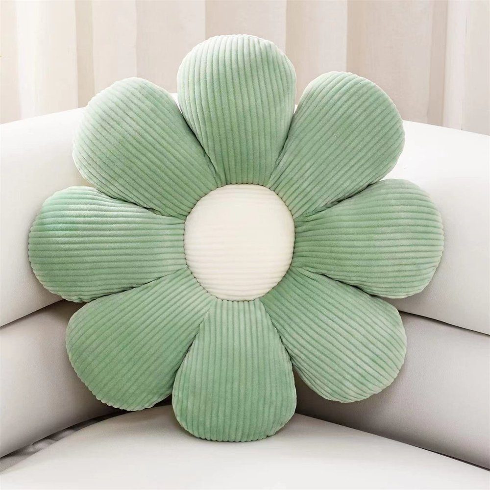 HAMÖWO Stuhlkissen Blumenboden Kissen Blumenförmiges Plüsch-Dekor Sitzkissen Sofa Dekor Grün