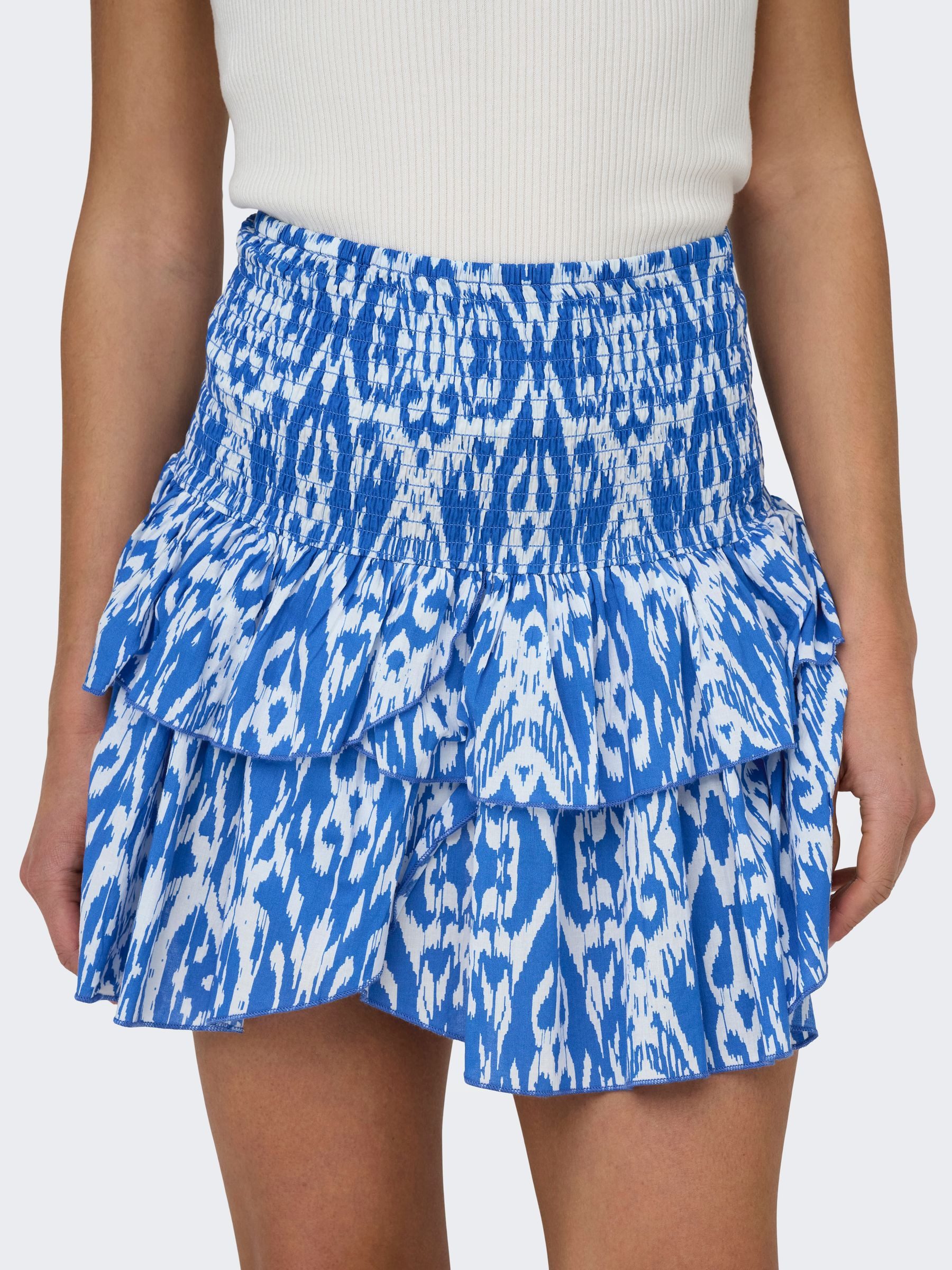 ONLY Sommerrock 2in1 Design als Oberteil mit elastischem Bund und Rüschen ONLNADJA 2IN1 LAYERED SKIRT NOOS PTM