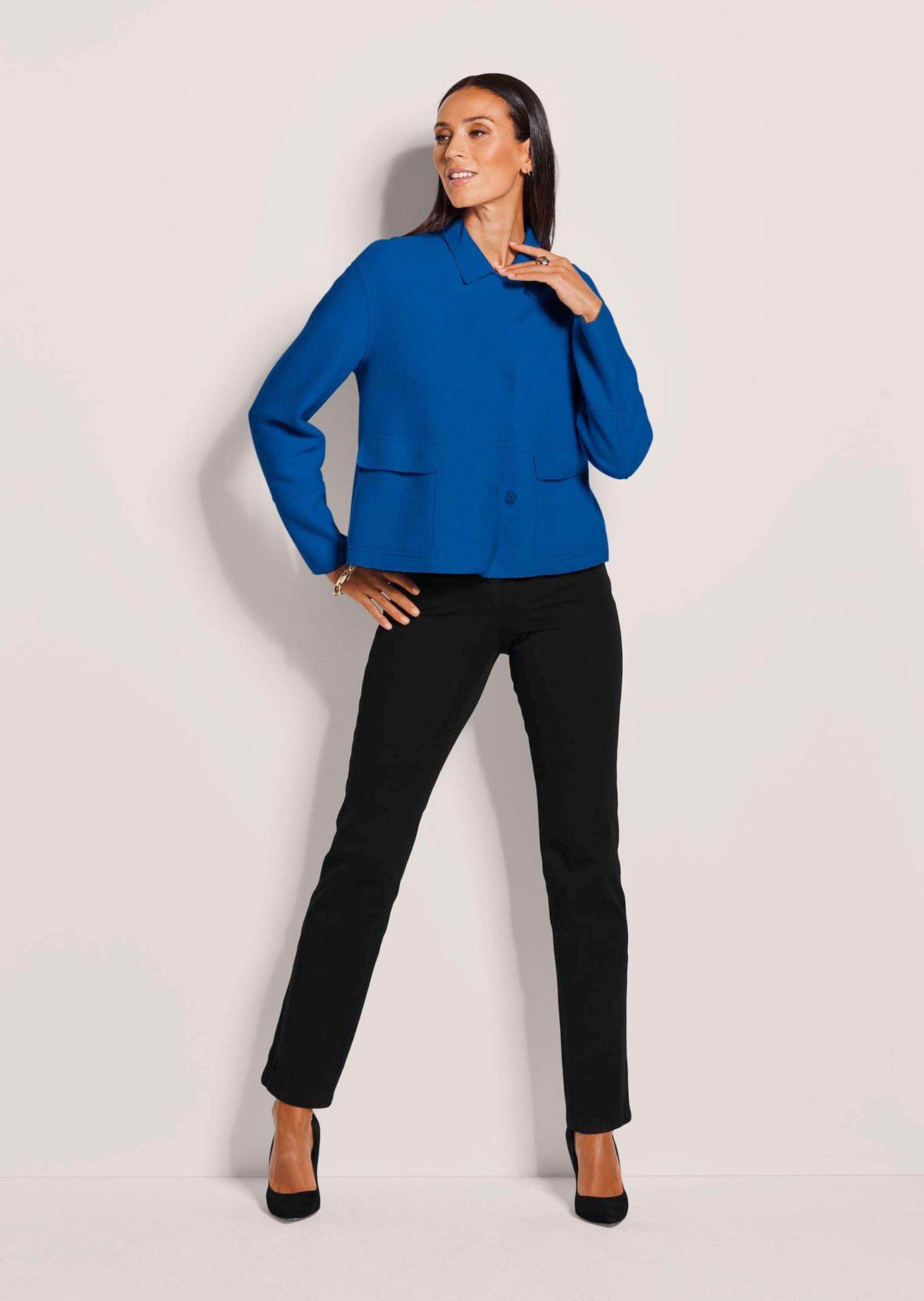 MADELEINE Kurzblazer Wollblazer mit Klappkragen und Pattentaschen Modischer günstig online kaufen