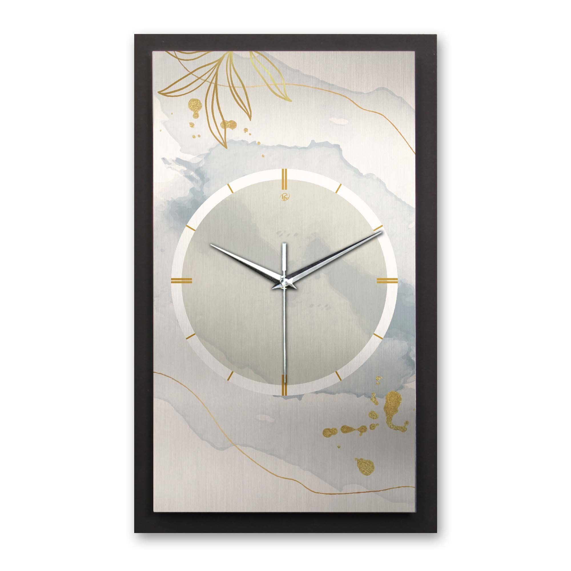 Kreative Feder Wanduhr Quarzuhrwerk; außergewöhnlich, (ohne Ticken; Designer-Wanduhr elegant, 3D & modern) Gold Funk- Water oder