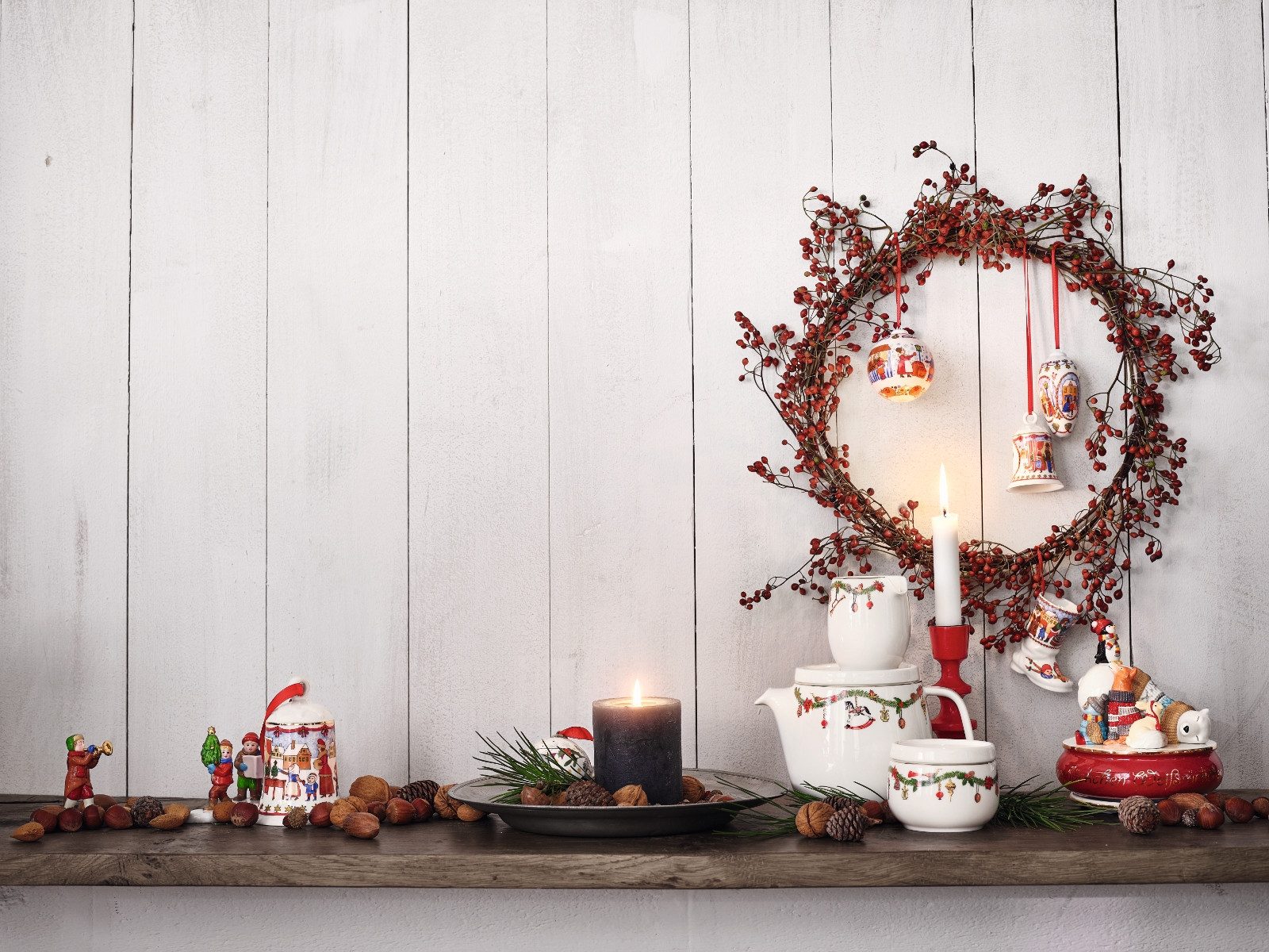 Hutschenreuther Tasse Nora Christmas Tee-/Cappuccino Obertasse 0,28 l, Bone China, Tassen