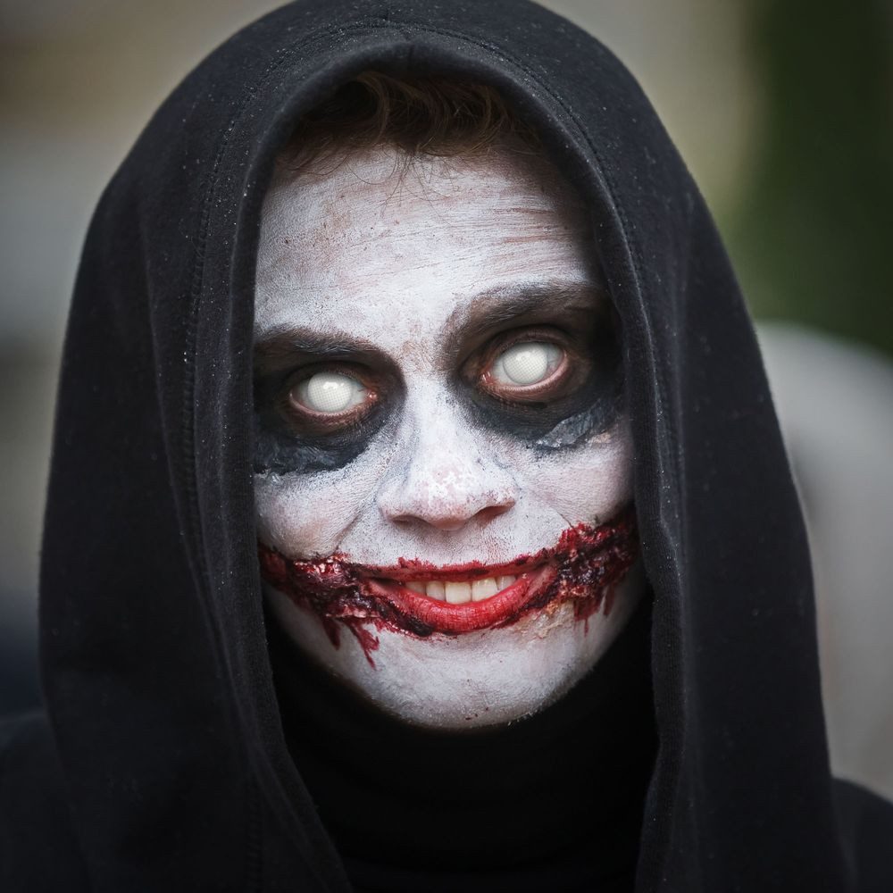aricona Farblinsen Farbige Kontaktlinsen in weiß für Halloween - BLIND EFFEKT, Ohne Stärke, 2 Stück