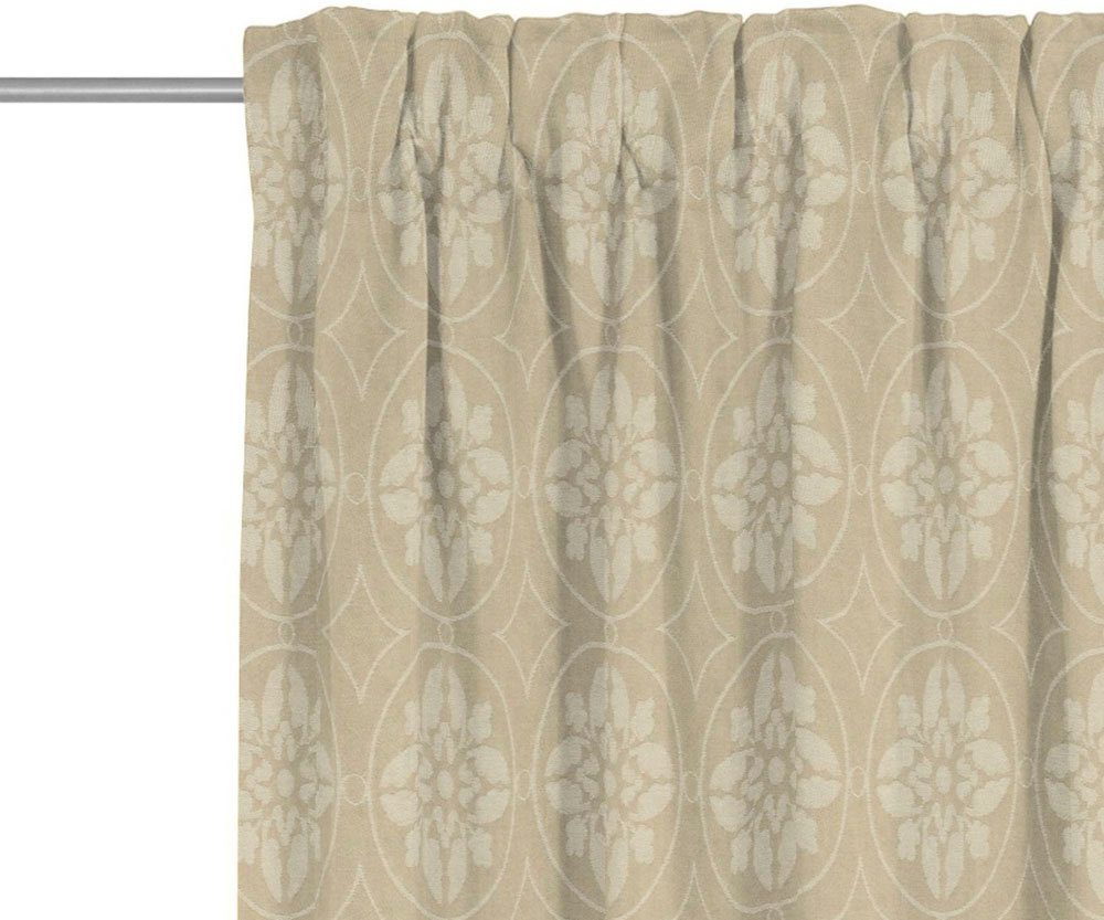 Romantic blickdicht, beige Vorhang aus Puligny Jacquard, Bio-Baumwolle Adam, light, nachhaltig St), (1 Multifunktionsband